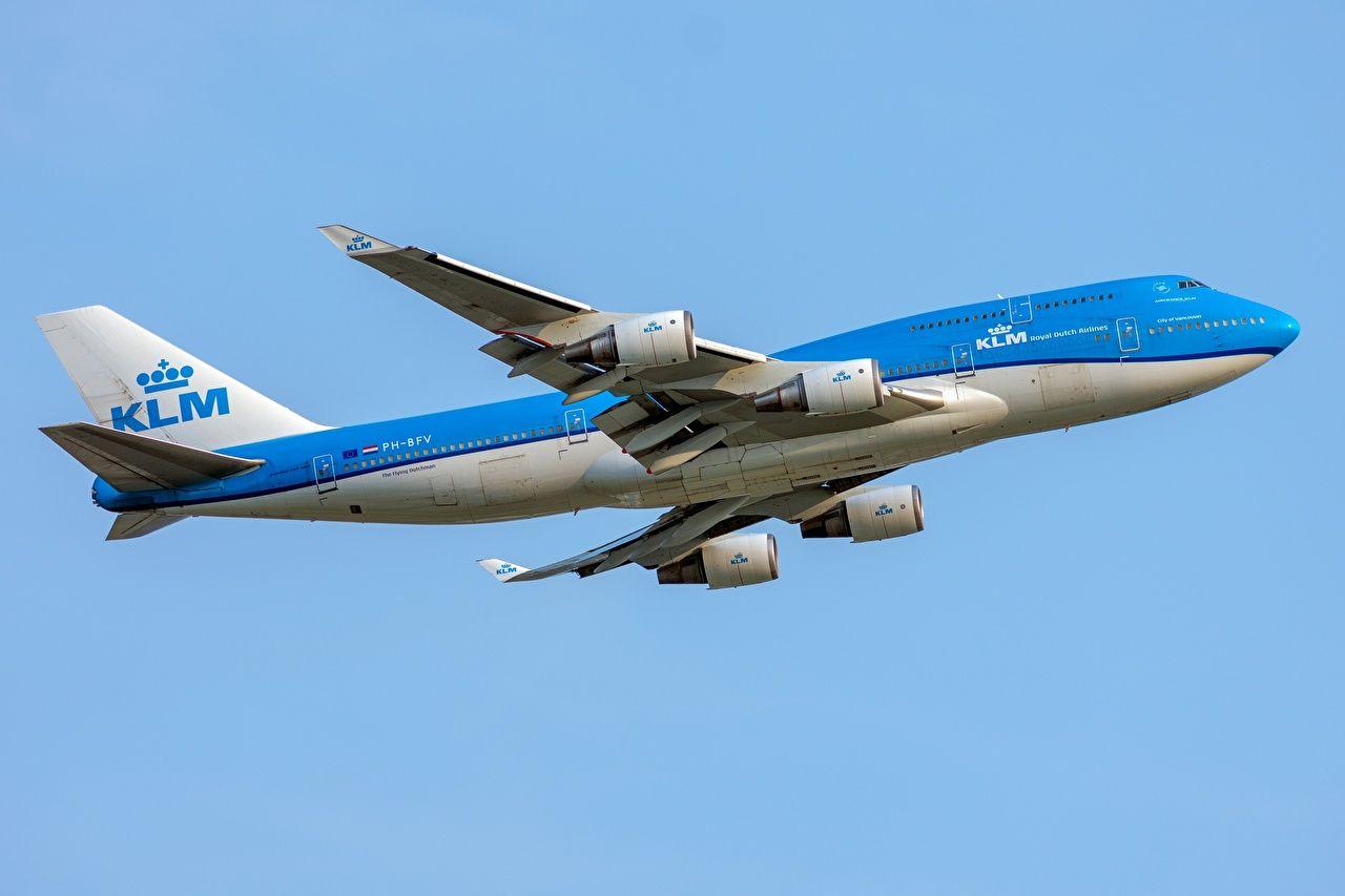 1280x853 Desktop Wallpaper Boeing Passenger Airplanes 747 400M KLM Side