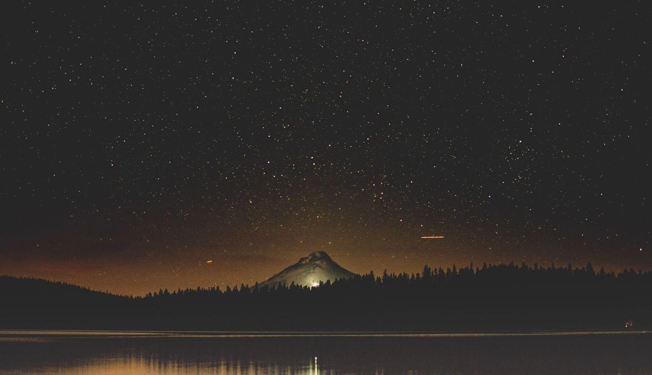 1336x768 Starry Night Sky Near Lake HD Laptop Wallpaper, HD Nature 4K Wallpaper, Image, Photo and Background