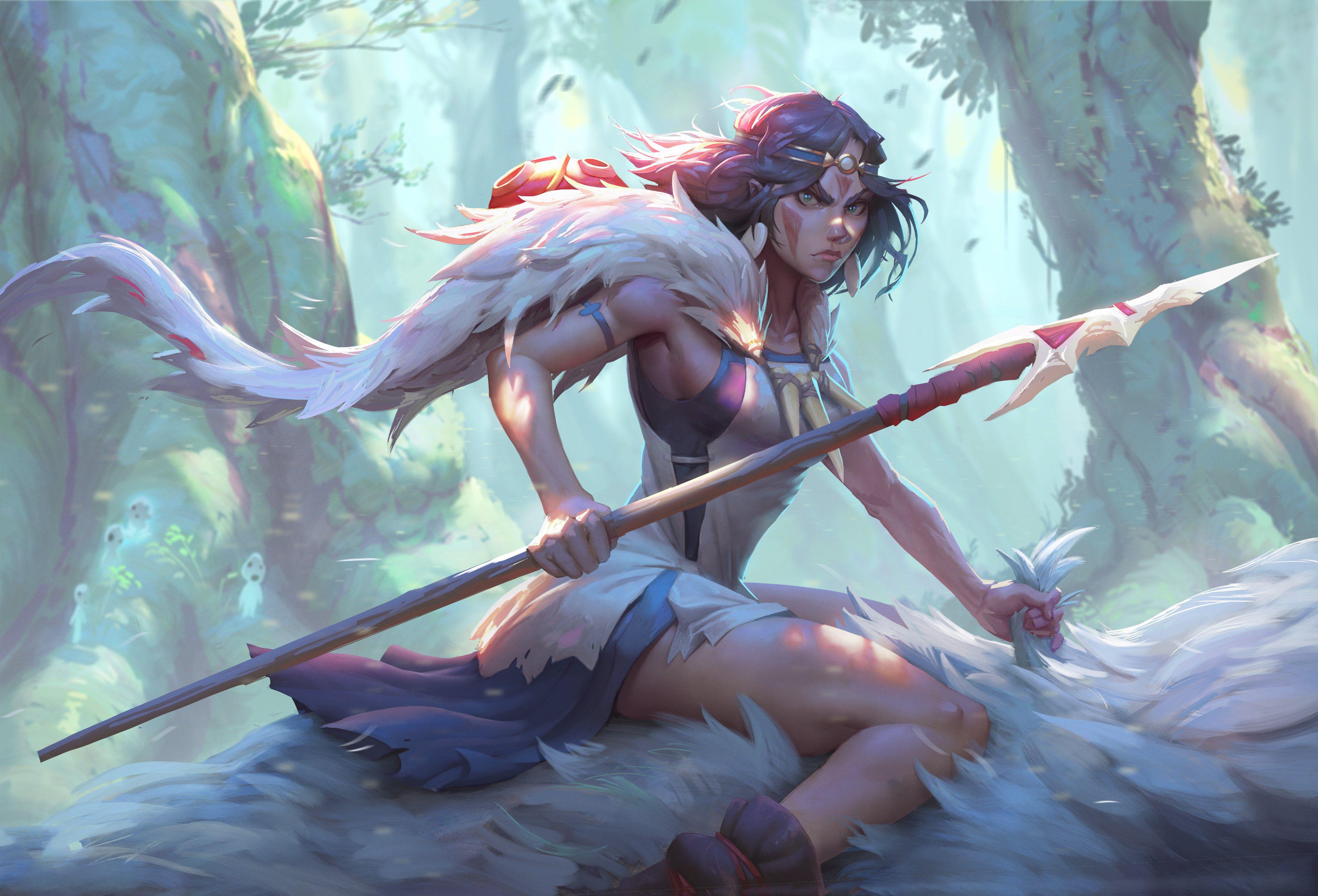 4096x2785 Princess Mononoke Warrior Art 4k, HD Anime, 4k Wallpaper, Image, Background, Photo and Picture