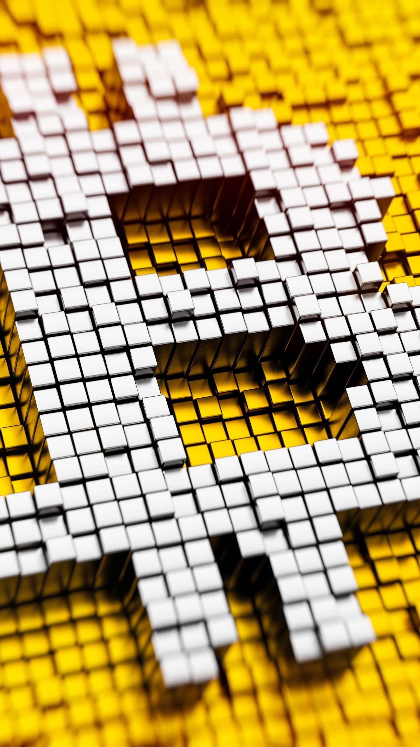 1440x2560 Bitcoin Cryptocurrency Logo Gold Silver 5K Wallpaper