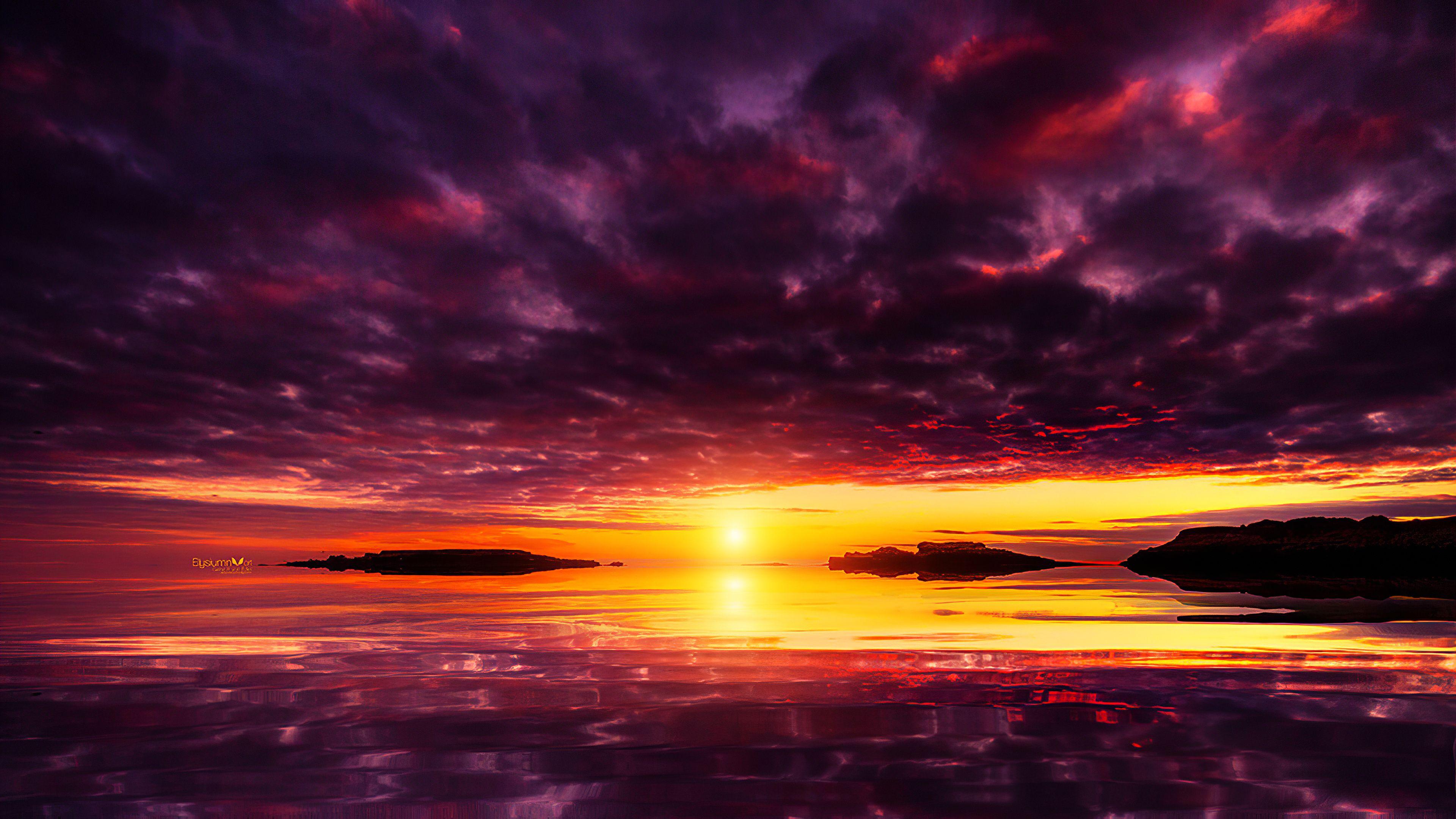 3840x2160 Fiery Sunset 4k, HD Nature, 4k Wallpaper, Image, Background, Photo and Picture