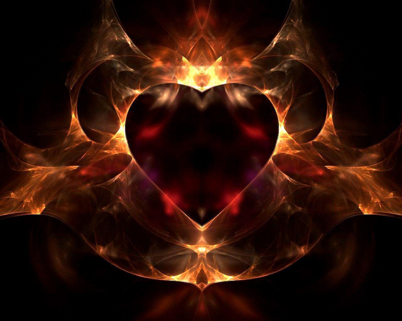1280x1024 Fire Heart Wallpaper