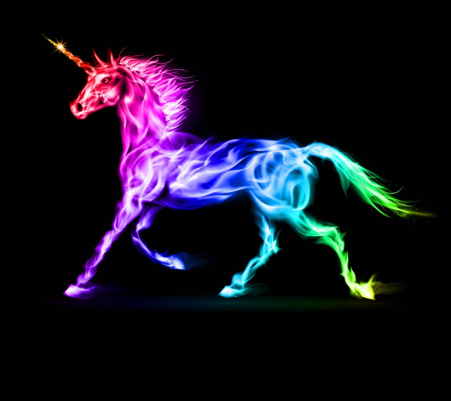 1440x1280 Rainbow Unicorn hình nền