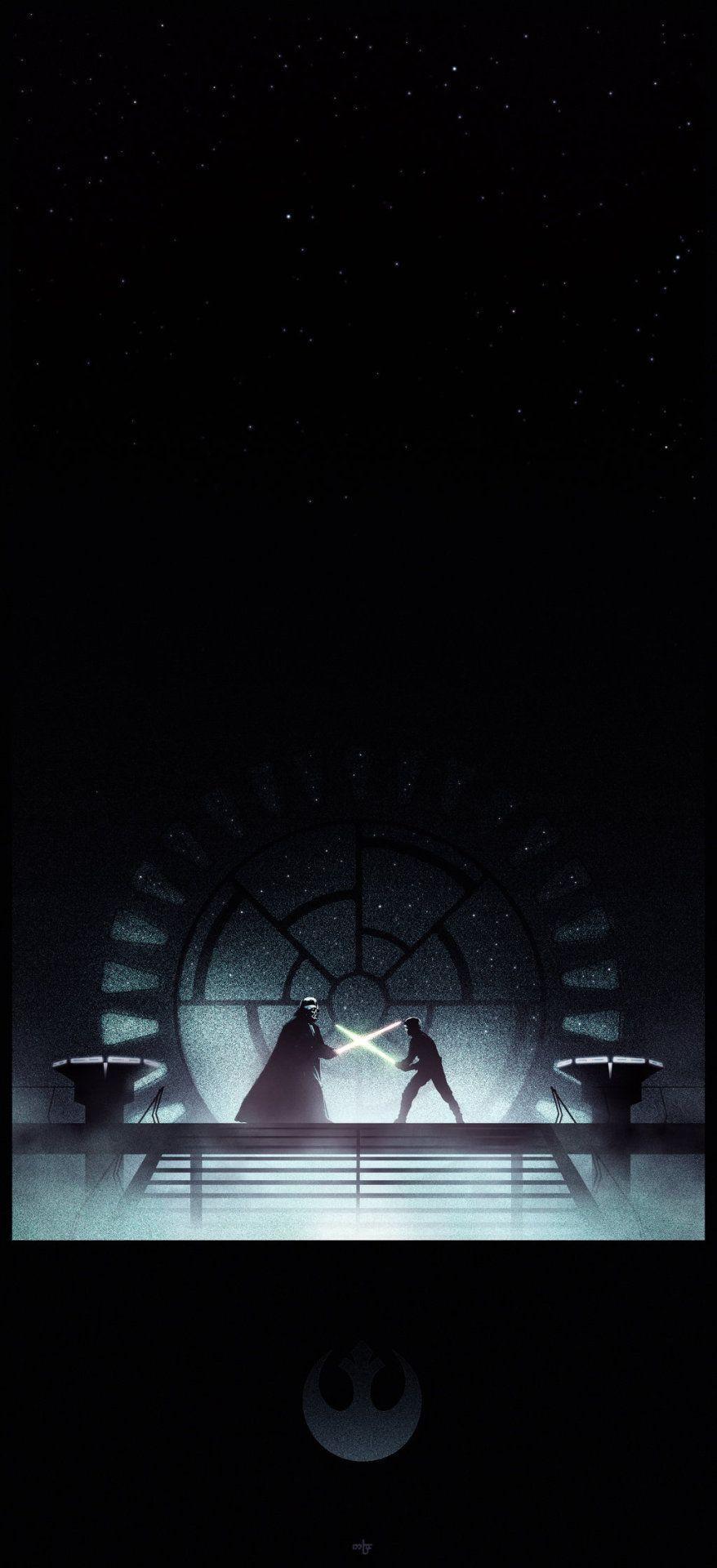 878x1920 Star Wars Lightsaber Duel Wallpaper
