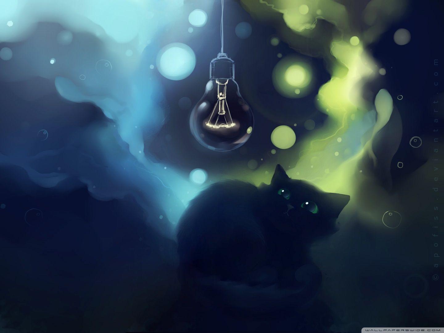 1440x1080 Free download Black Cat Scared Painting 4K HD Desktop Wallpaper for 4K Ultra [1440x1080] for your Desktop, Mobile & Tablet. Explore Cat Painting Wallpaper. Cat Painting Wallpaper, Painting Wallpaper, Wallpaper Painting