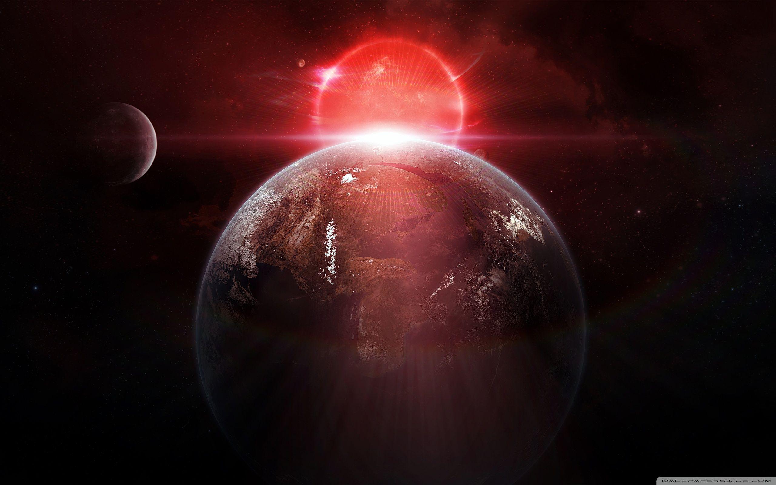 2560x1600 Ultra HD Red Space Wallpaper