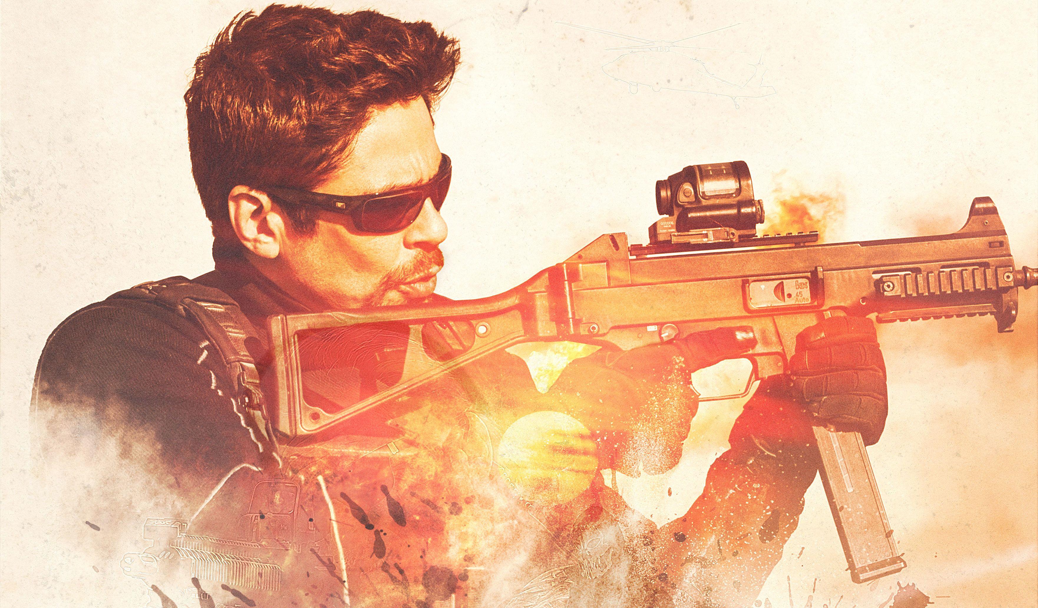 3523x2065 Resolution Benicio del Toro Sicario Day of the Soldado Movie Android One Mobile Wallpaper