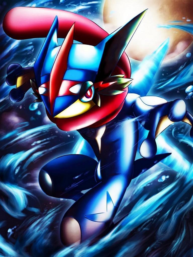 768x1024 Ash Greninja Wallpaper for Android