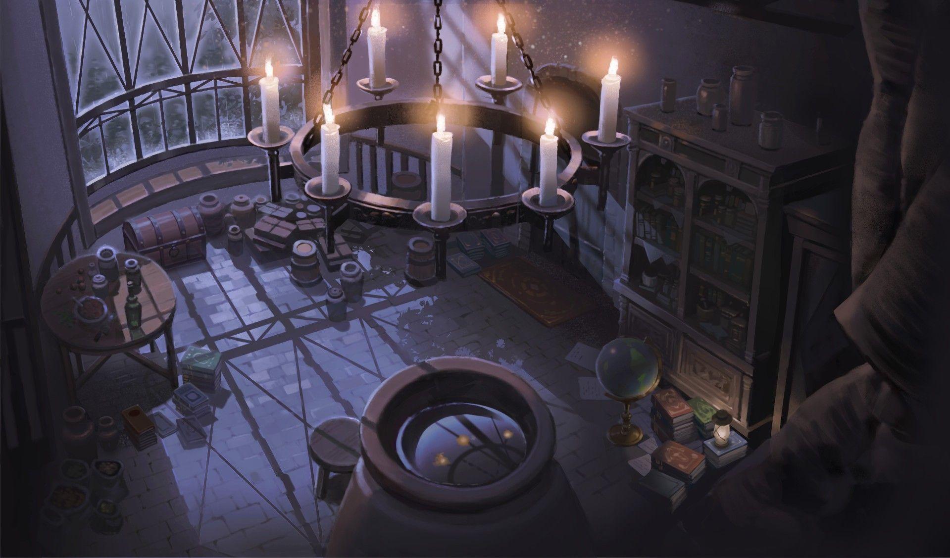1919x1127 artwork, Dark, Library, Candles, Globes, Spooky, Window, Mansions, Digital art Wallpaper HD / Desktop and Mobile Background