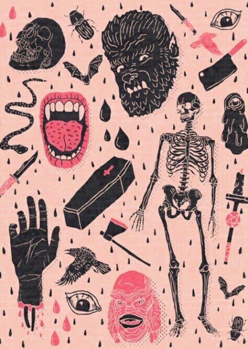 800x1125 Vintage Halloween Wallpaper