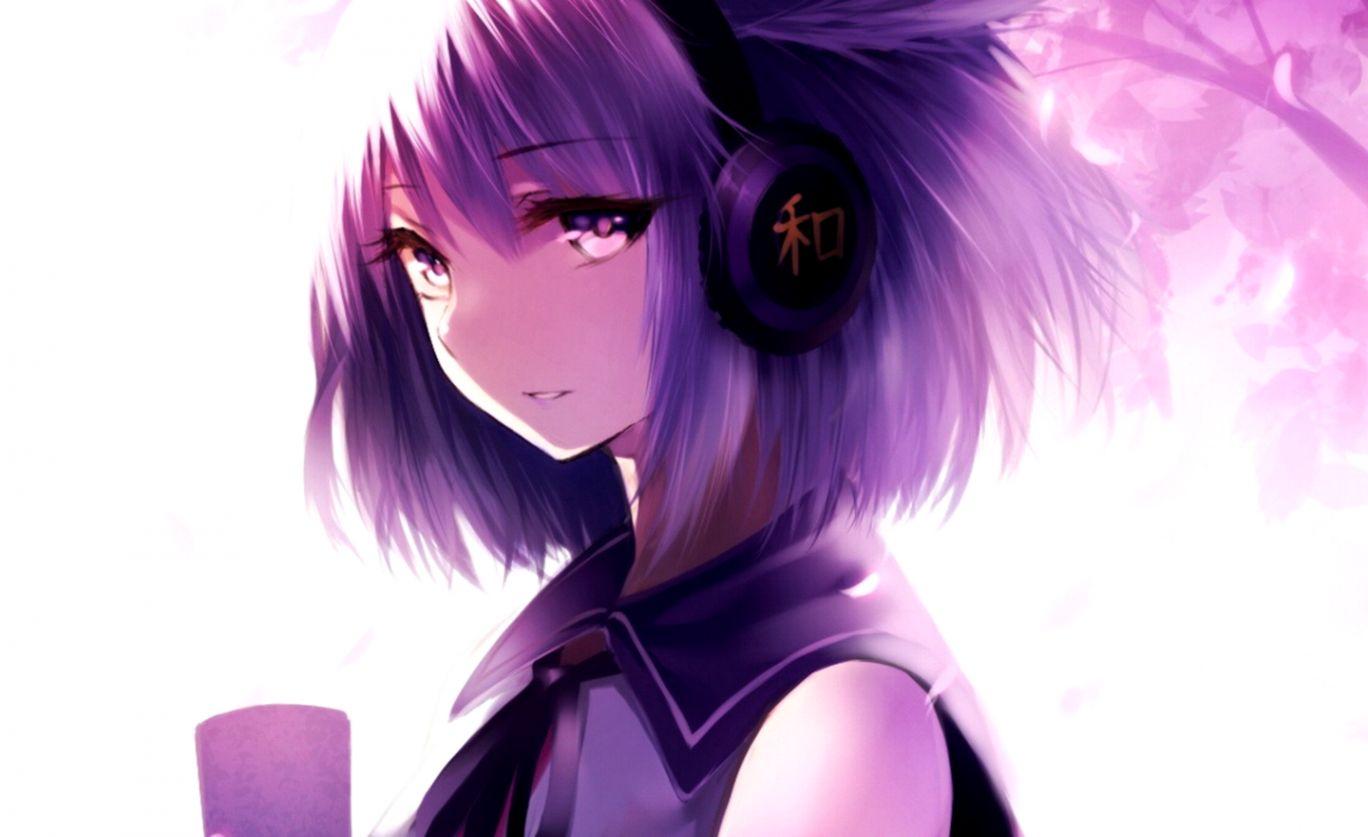 Purple aesthetic anime girl sport HD phone wallpaper  Peakpx
