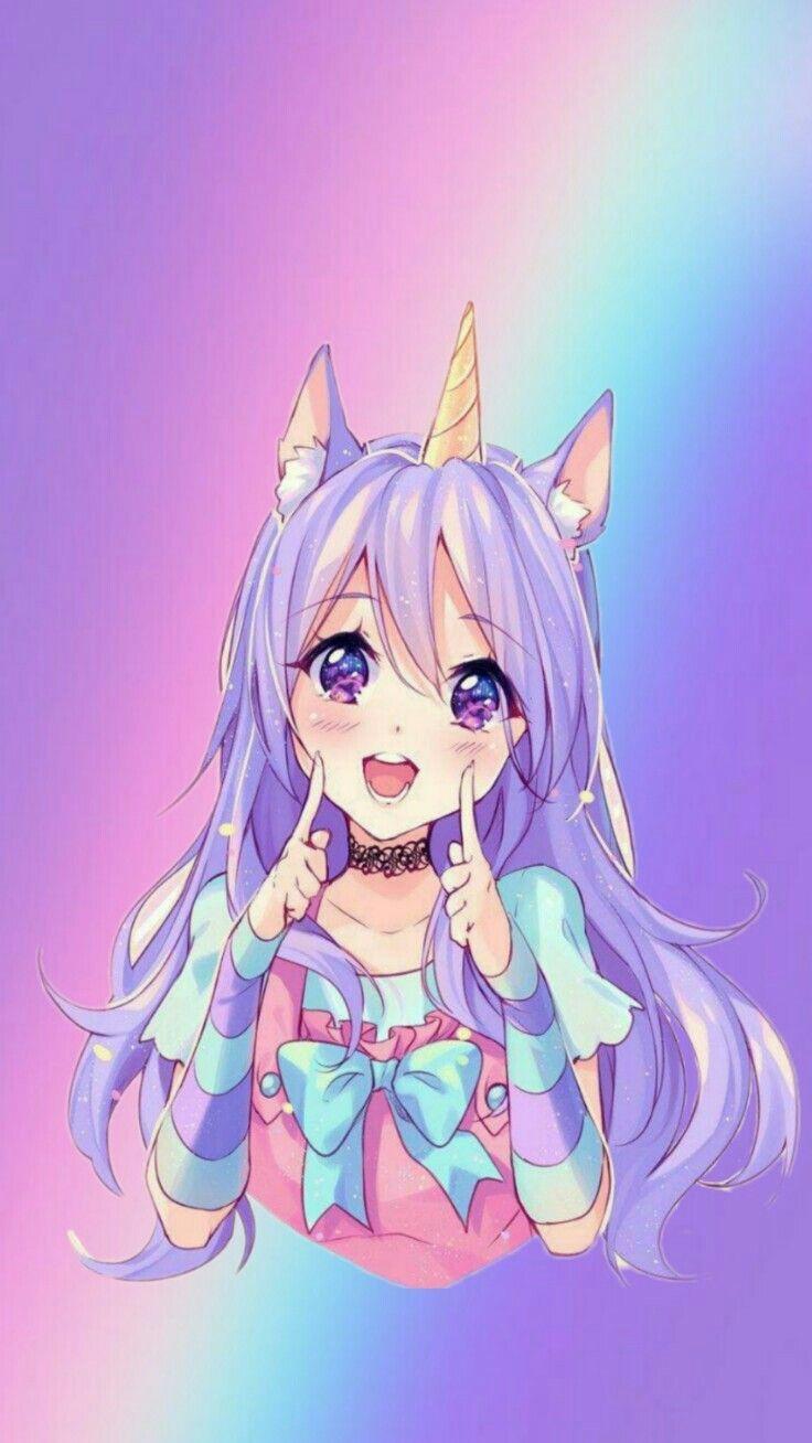 736x1308 Anime Girl Wallpaper Purple Wallpaper HD