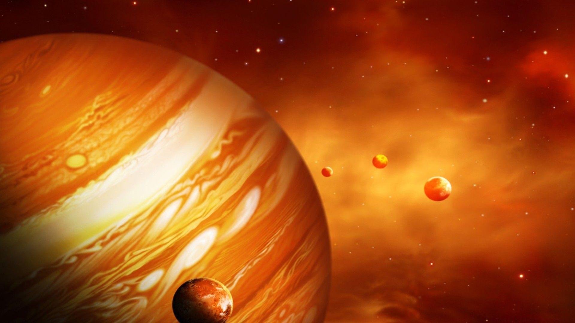 1920x1080 The planet Jupiter satellites wallpaper and image, picture, photo