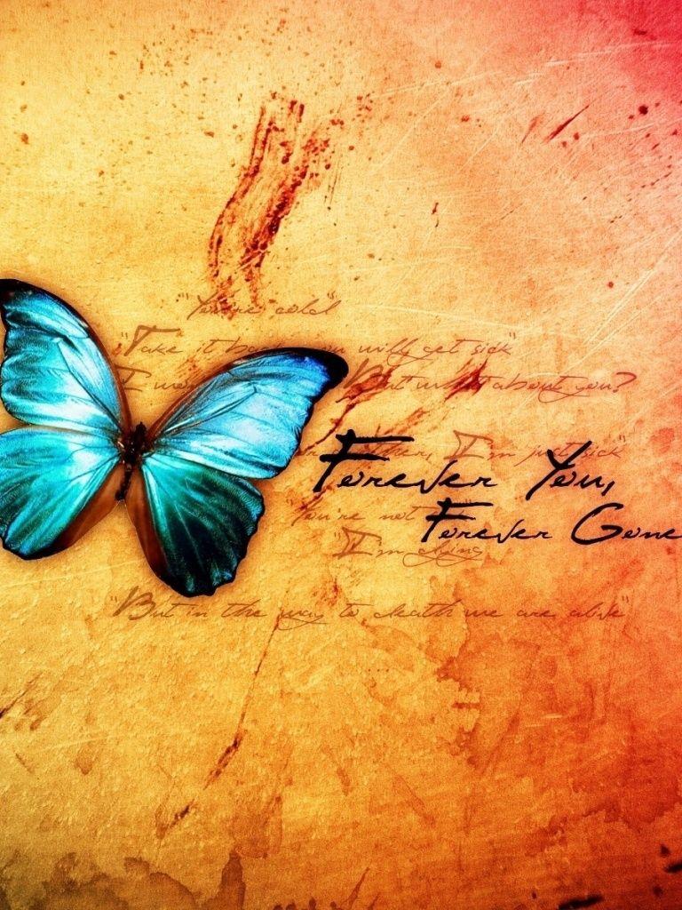 768x1024 Abstract Blue Butterfly iPad mini wallpaper