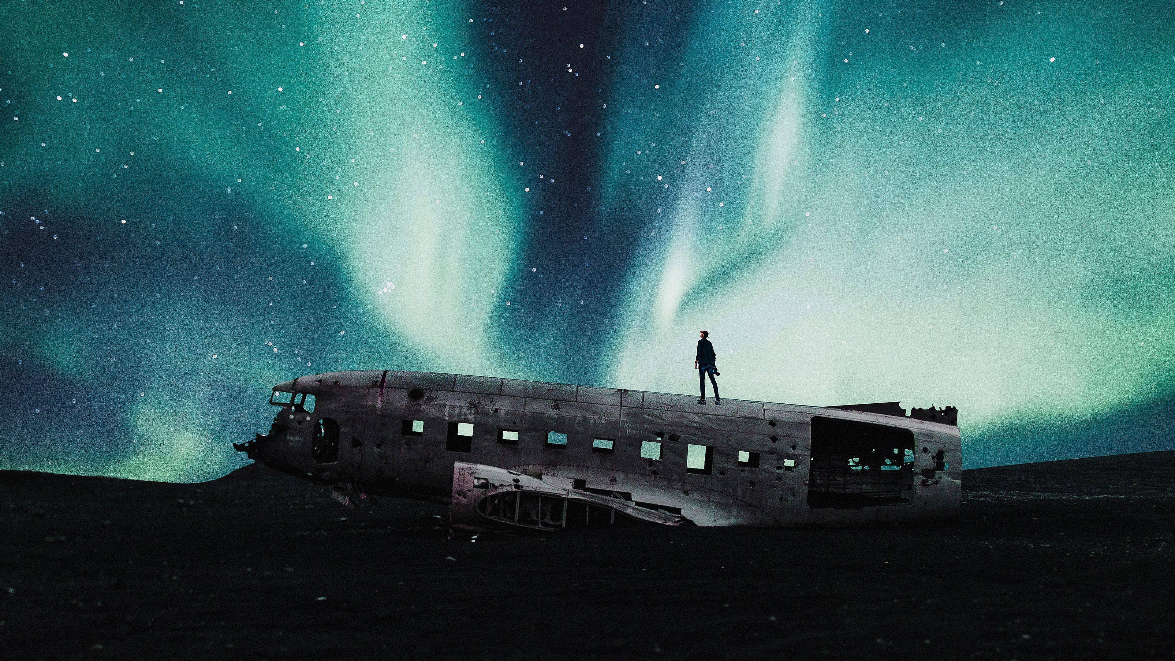 3840x2160 Aurora Lights Night 4K Wallpaper