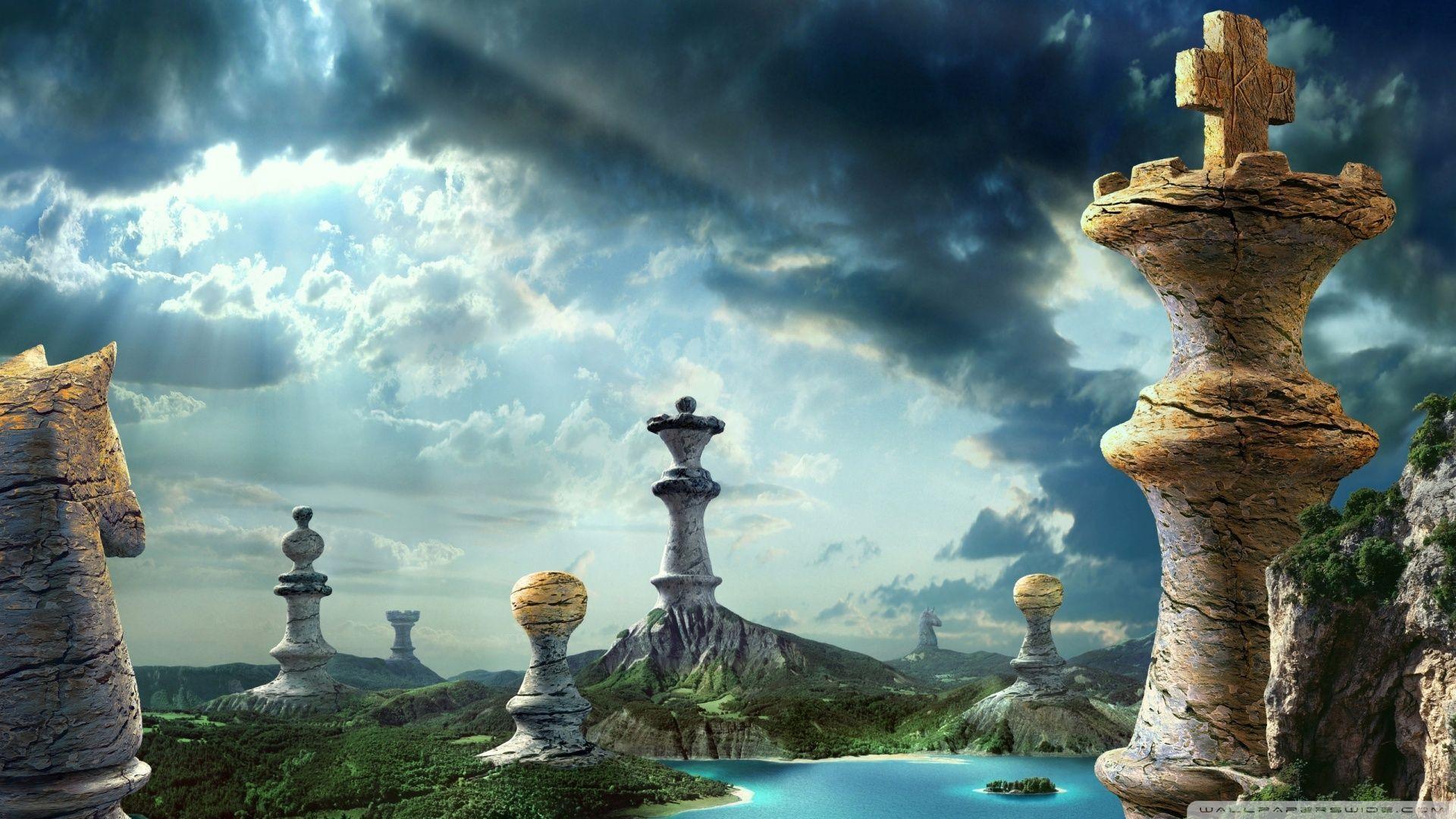 1920x1080 Chess. Fantasy landscape, Landscape wallpaper, Chess