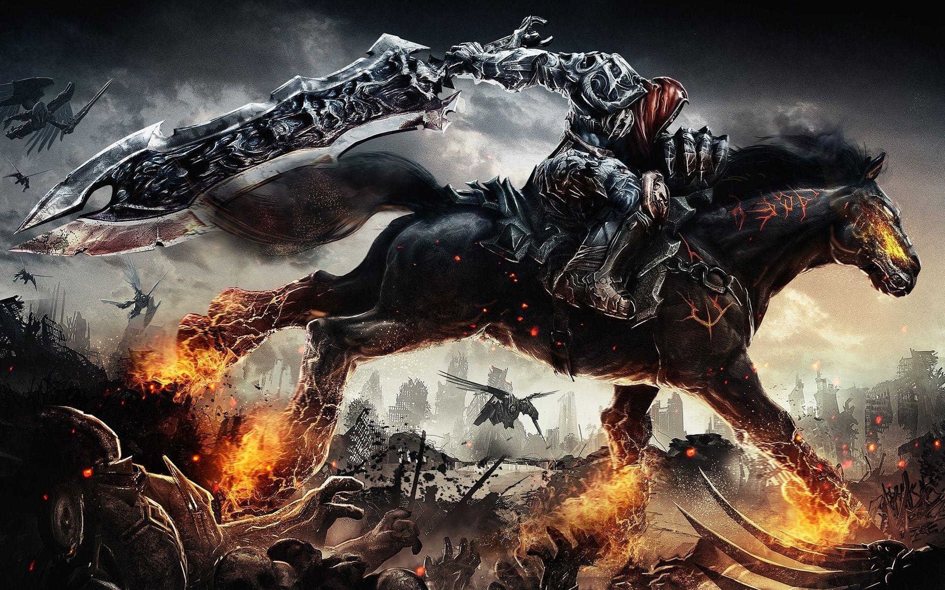 1920x1200 WallpaperD wallpaper. photo. picture. dark knight rider. blazing stallion, The sword