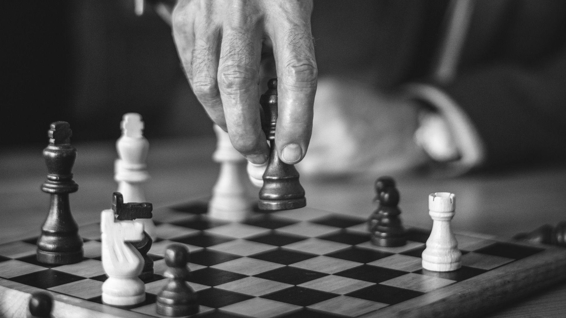 1920x1080 Download 1920x1080 Chess, Monochrome, Strategy, Mind Game, Hand Wallpaper for Widescreen