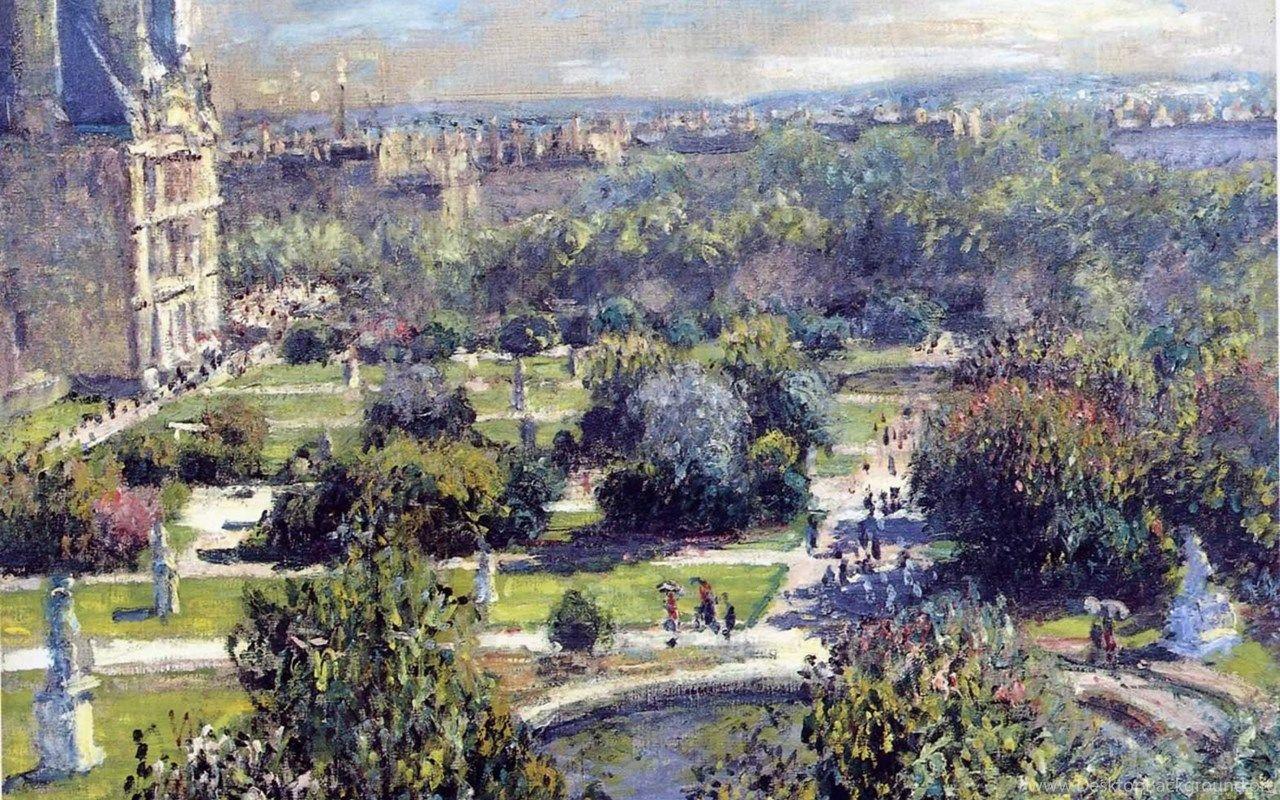 1280x800 The Tuileries Claude Monet Paintings Wallpaper Image Desktop Background