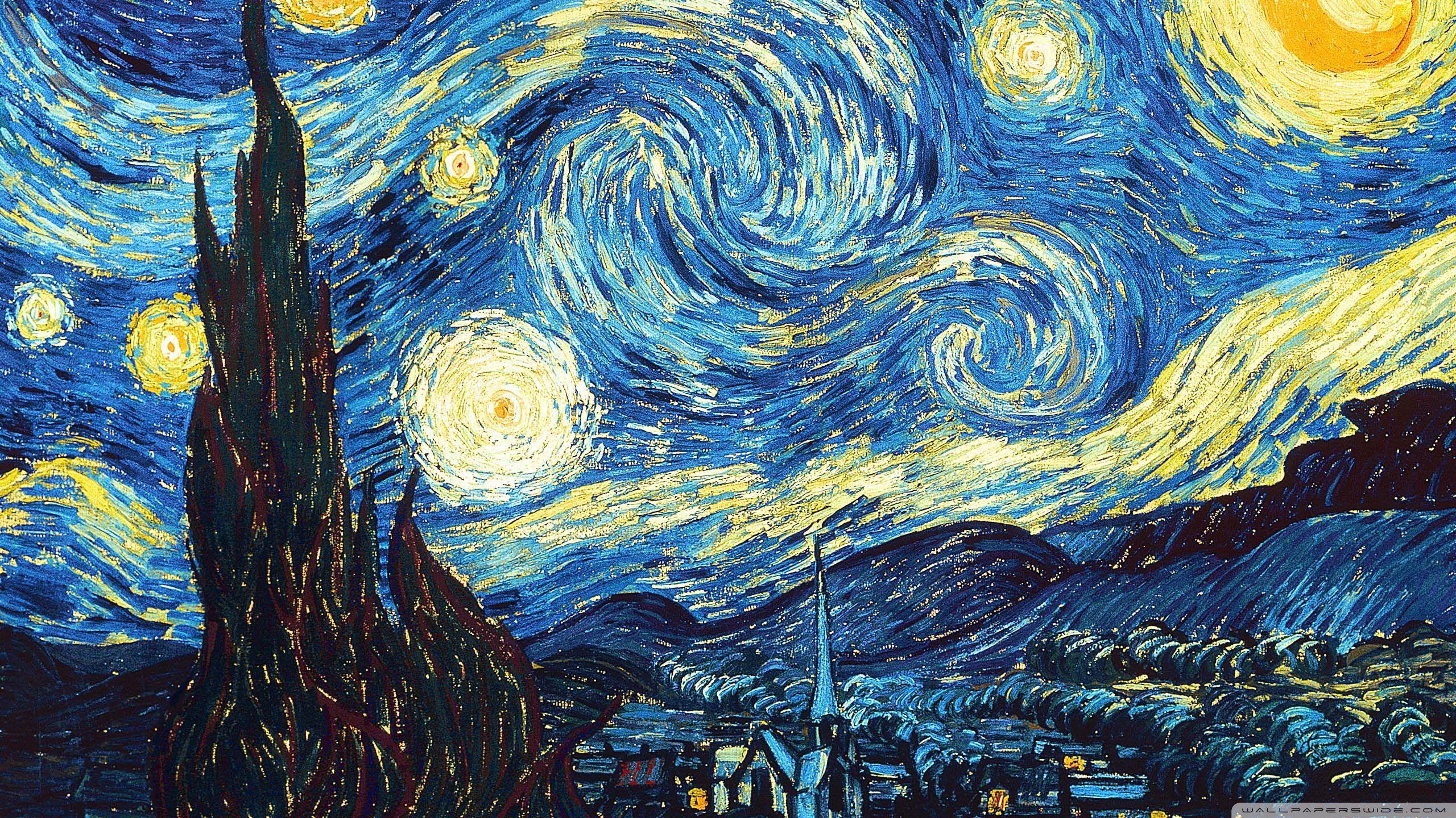 2560x1440 Starry Night Van Gogh Wallpaper