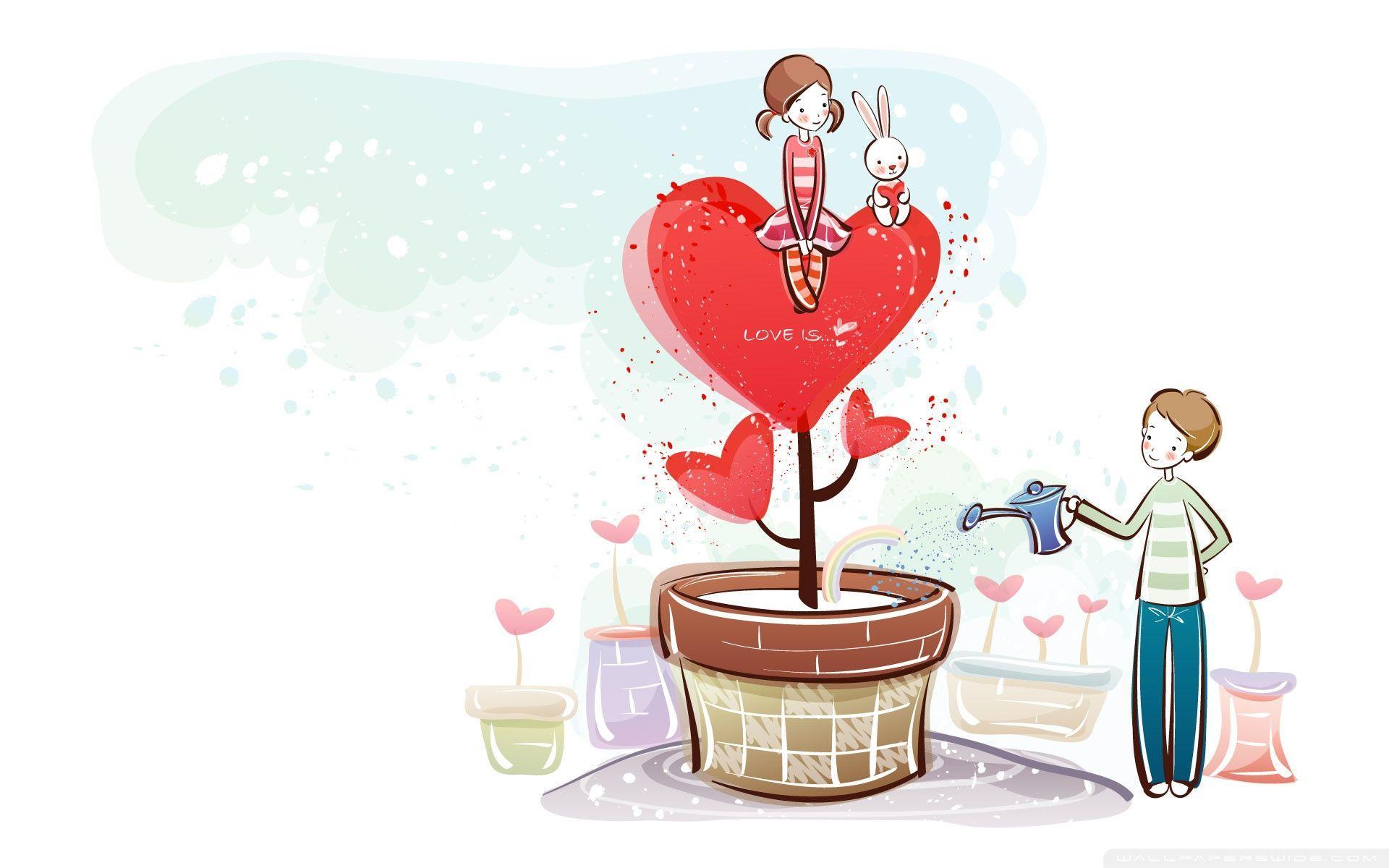 1920x1200 Love Tree Wallpaper