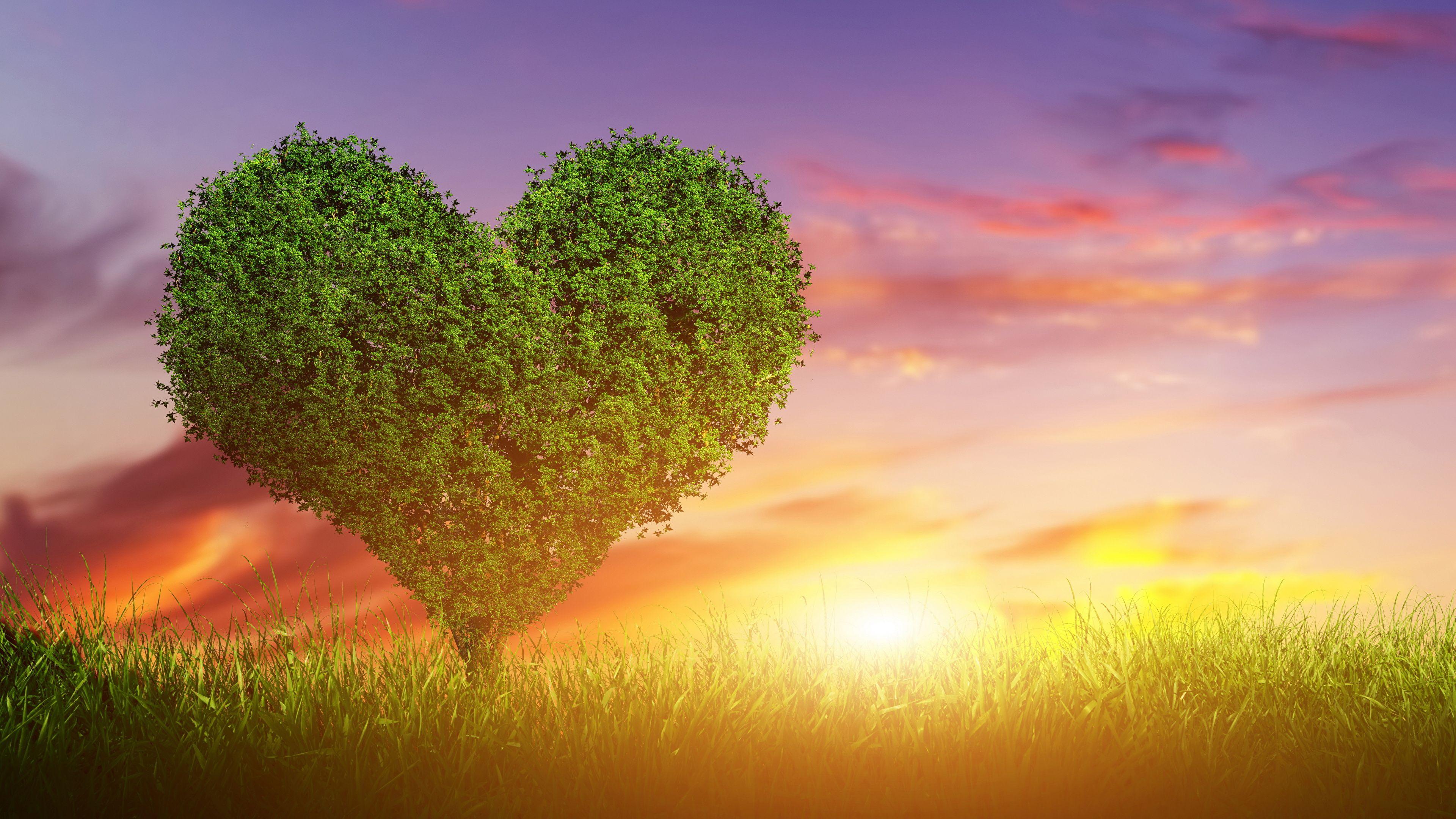 3840x2160 Desktop Wallpaper Heart Love Nature Sky Sunrises and 3840x2160