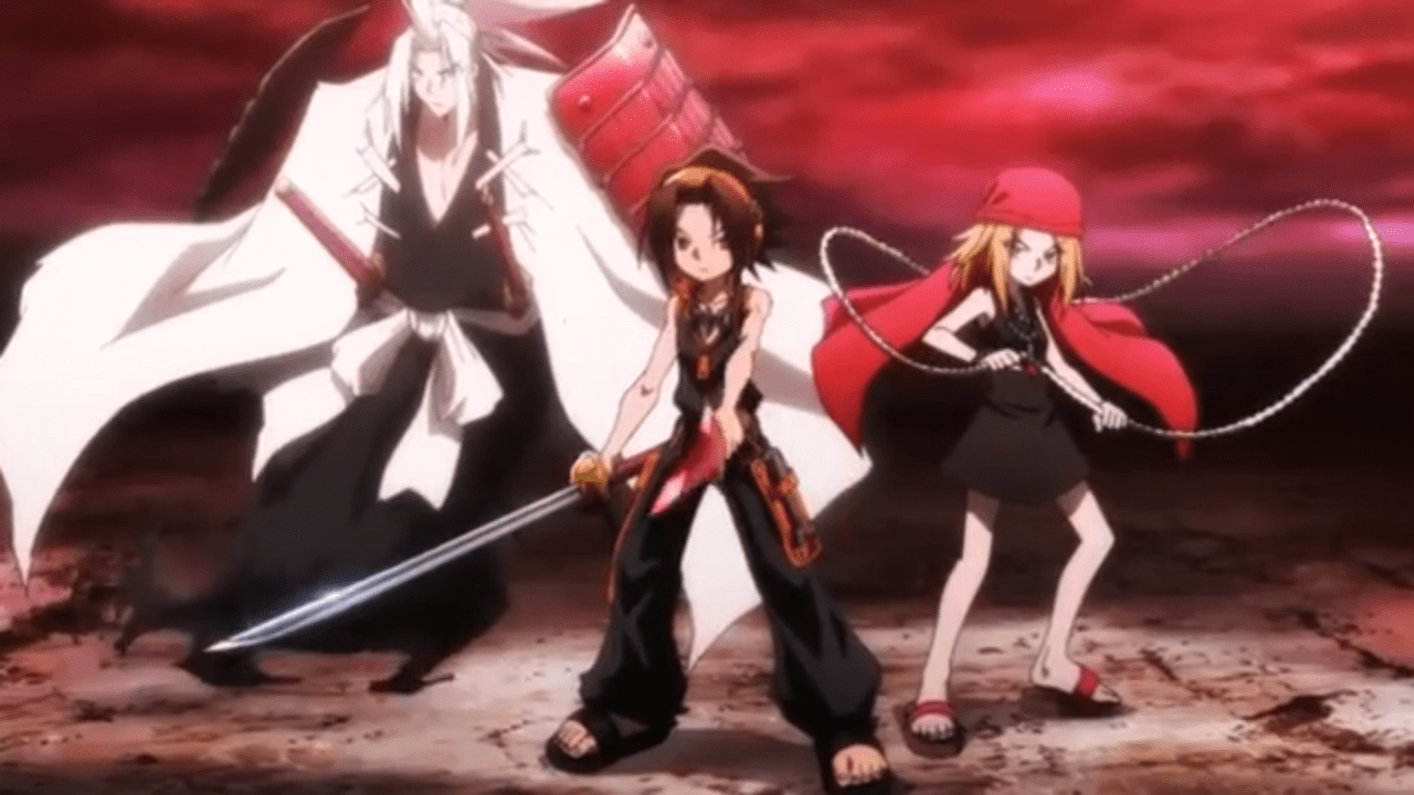 1280x720 Shaman King Anna Kyoyama, Yoh Asakura and Amidamaru King Wallpaper