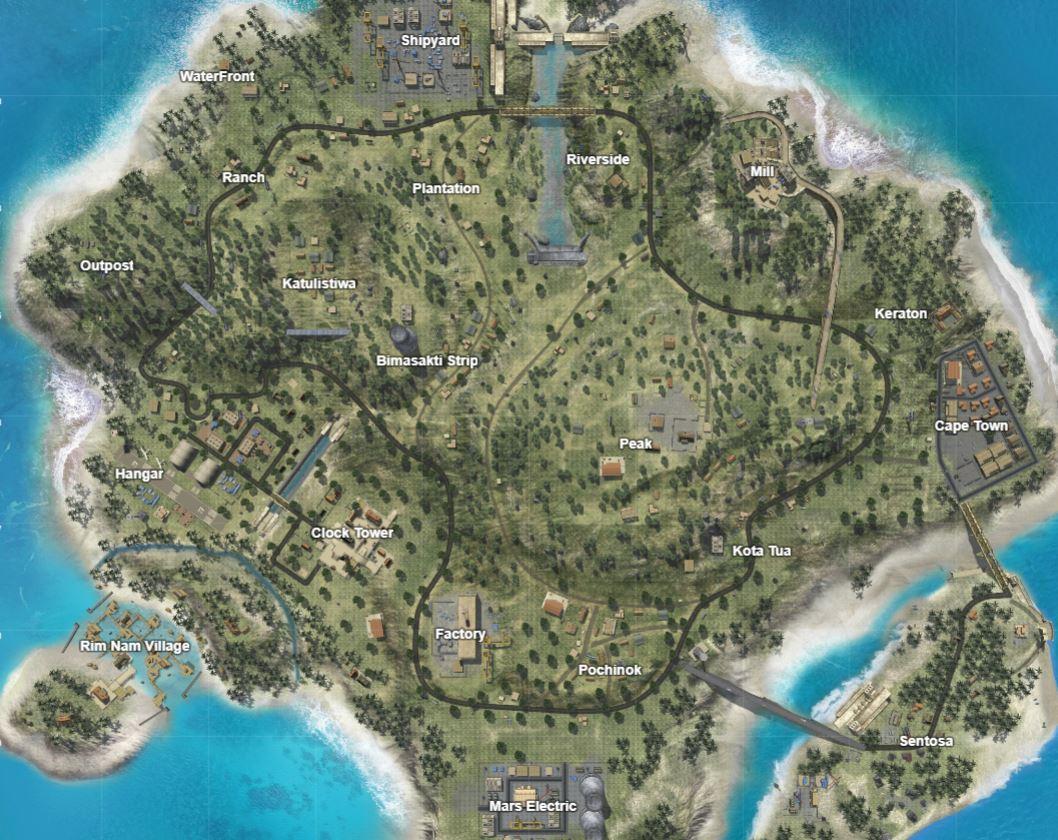 1058x840 Free Fire Map Wallpaper