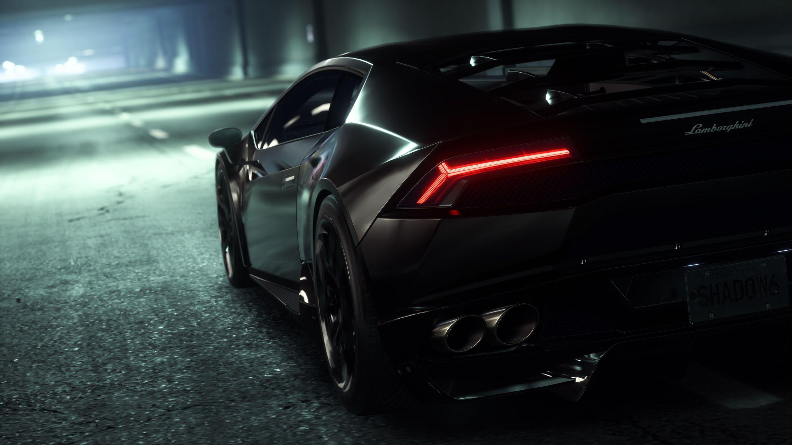 2560x1440 Matt Black Lamborghini Wallpaper
