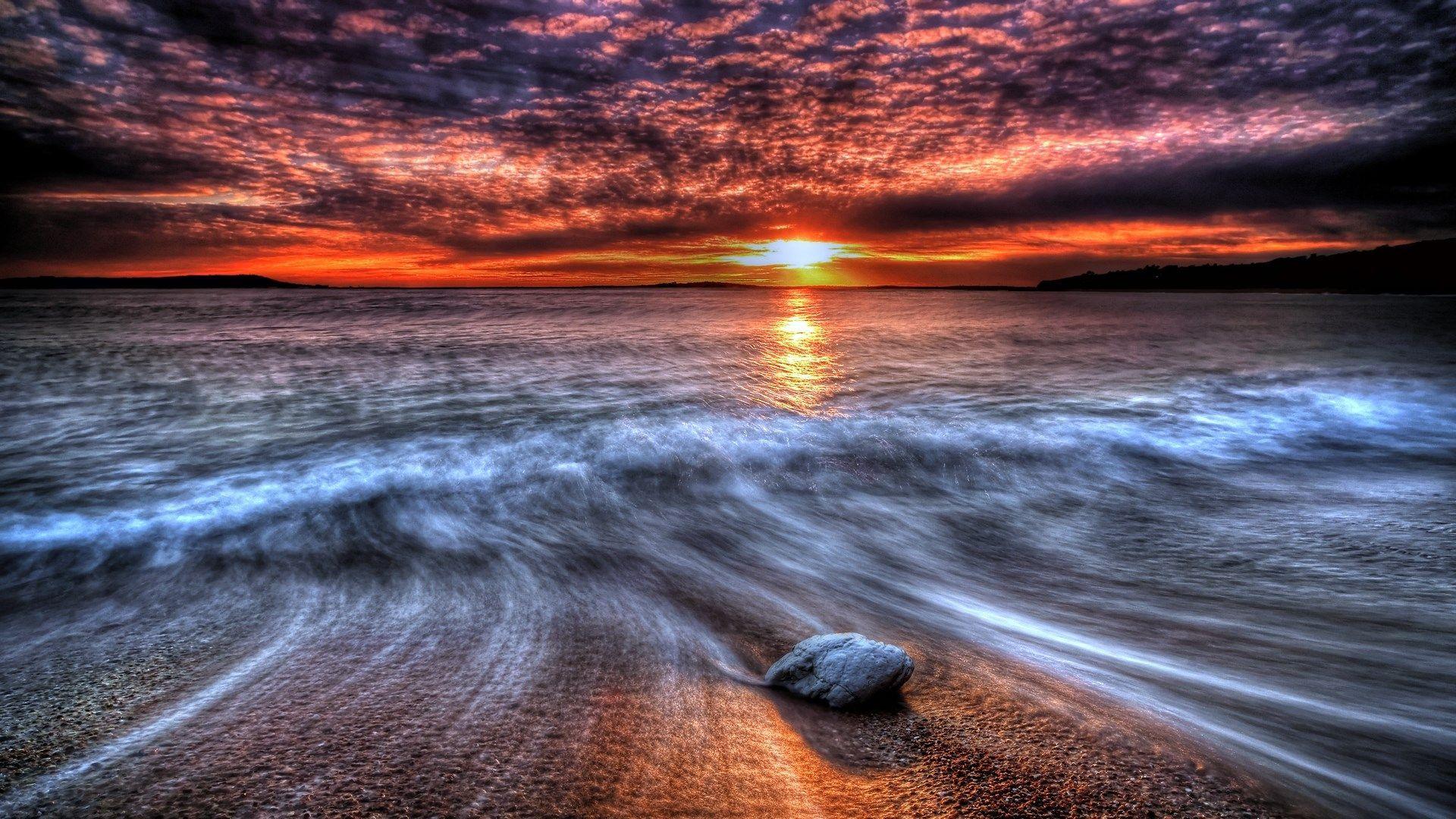 1920x1080 beach HD Wallpaper, Photo 1920x1080. Ocean sunset, Sunset, Beach wallpaper