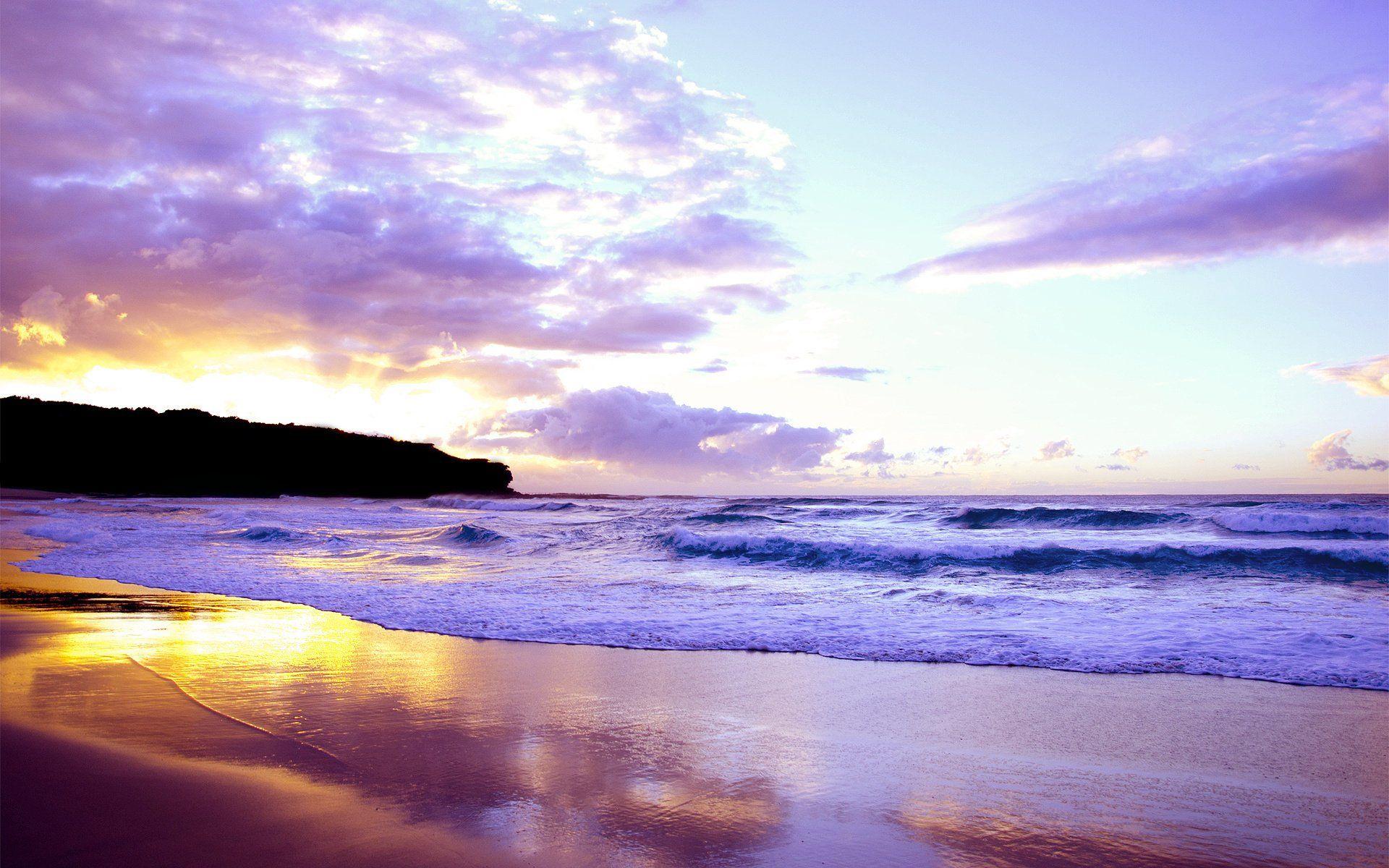 1920x1200 Beach Sunset Waves Beautiful Wallpaper iPhone Waves On Beach