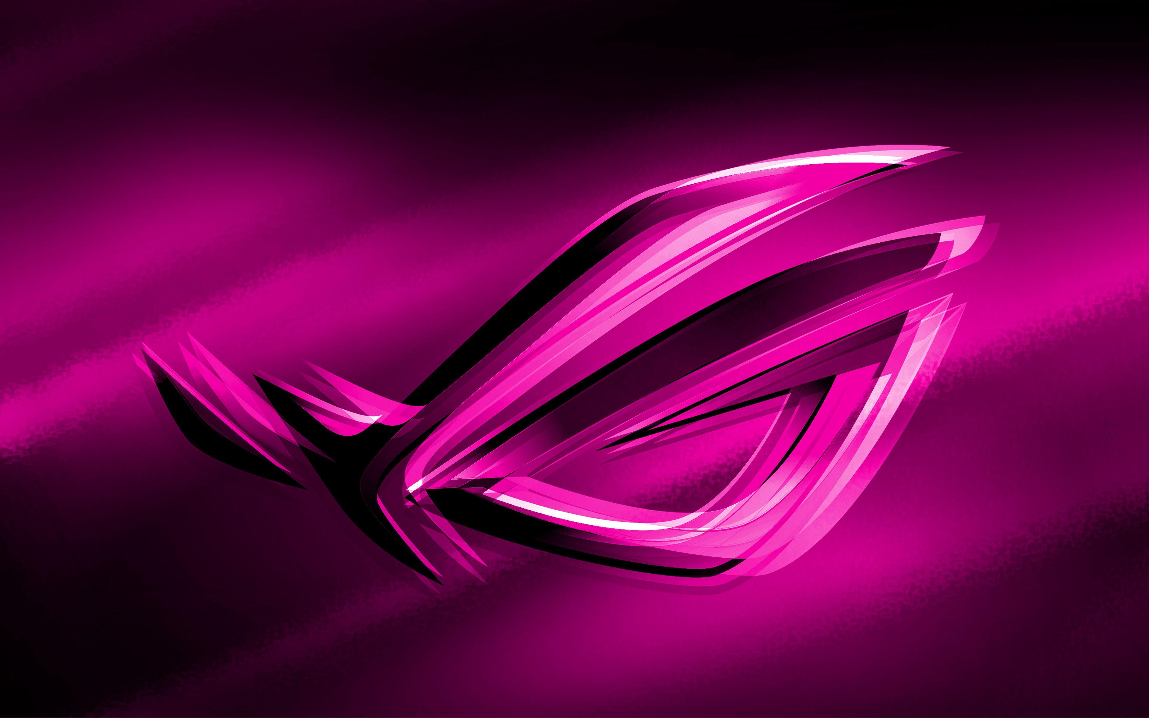 3840x2400 Download wallpaper 4k, RoG purple logo, purple blurred background, Republic of Gamers, RoG 3D logo, ASUS, creative, RoG for desktop with resolution 3840x2400. High Quality HD picture wallpaper