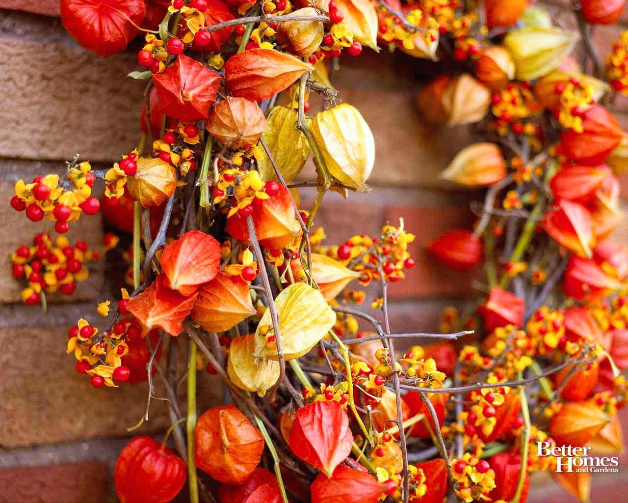 1280x1024 Fall Lantern Flower Arrangement Wallpaper & Background Download