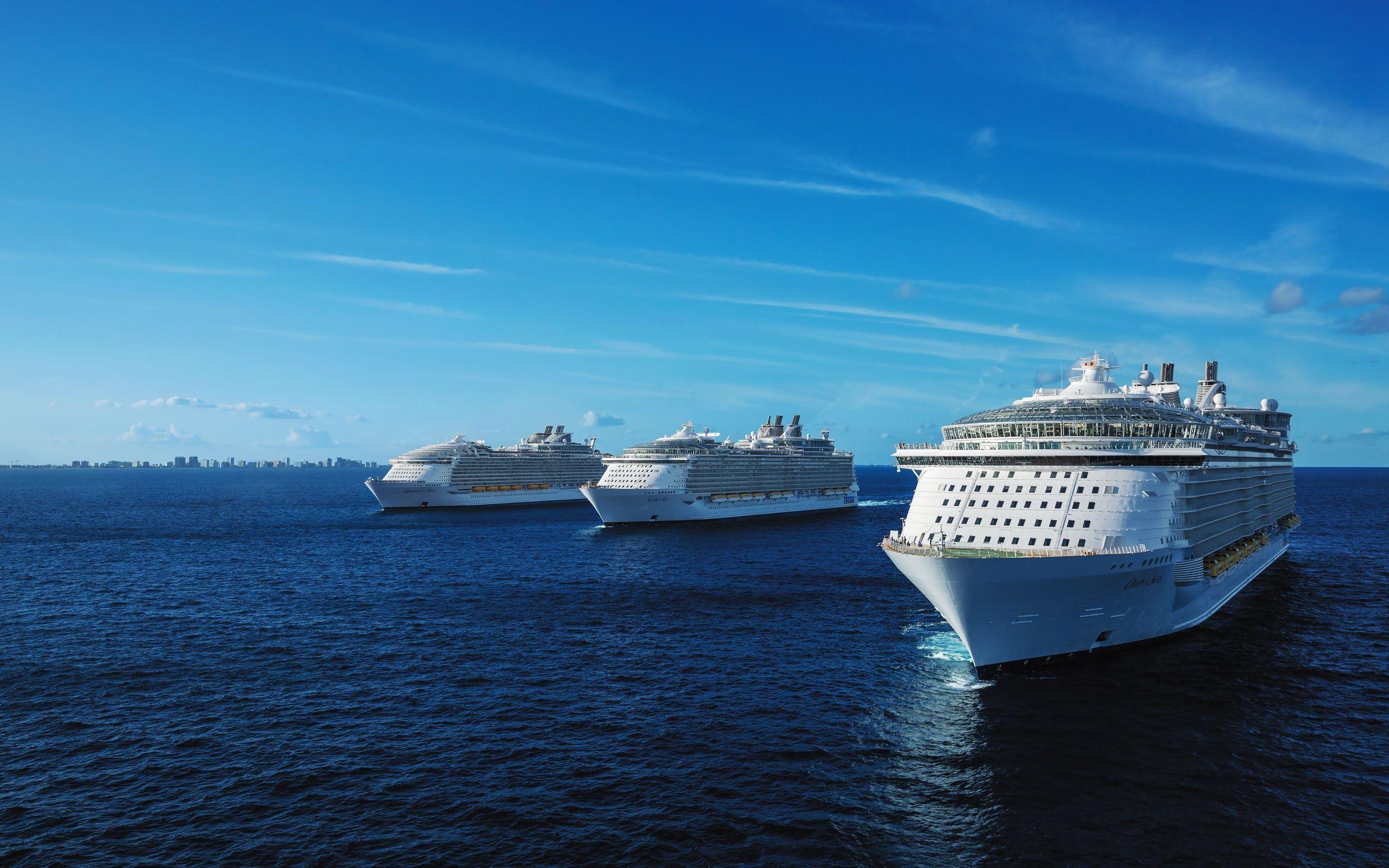 2560x1600 Download wallpaper Oasis of the Seas, Allure of the Seas, Harmony of the Seas, sea, cruise ship, Royal Caribbean Cruises for desktop with resolution 2560x1600. High Quality HD picture wallpaper