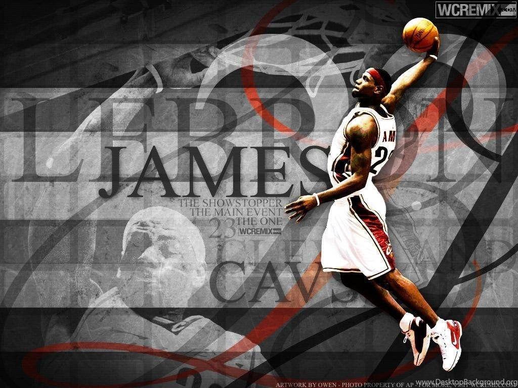 1024x768 Lebron James Slam Dunk Wallpaper Desktop Background