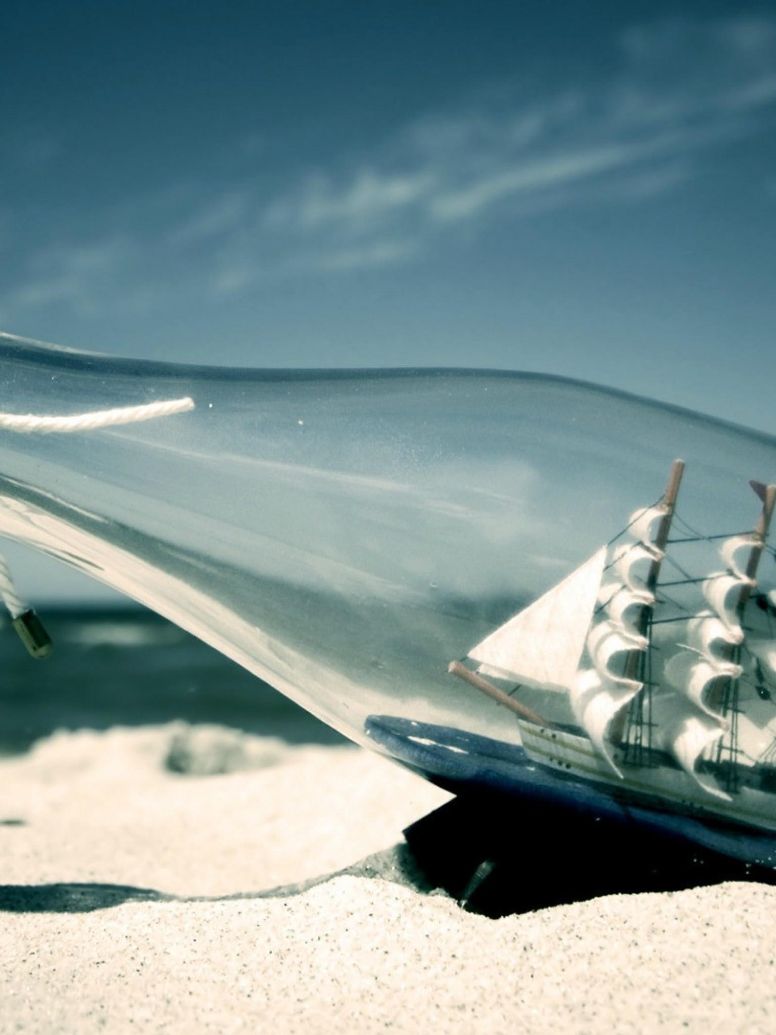 1536x2048 Mobile Ship Bottle Wallpaper