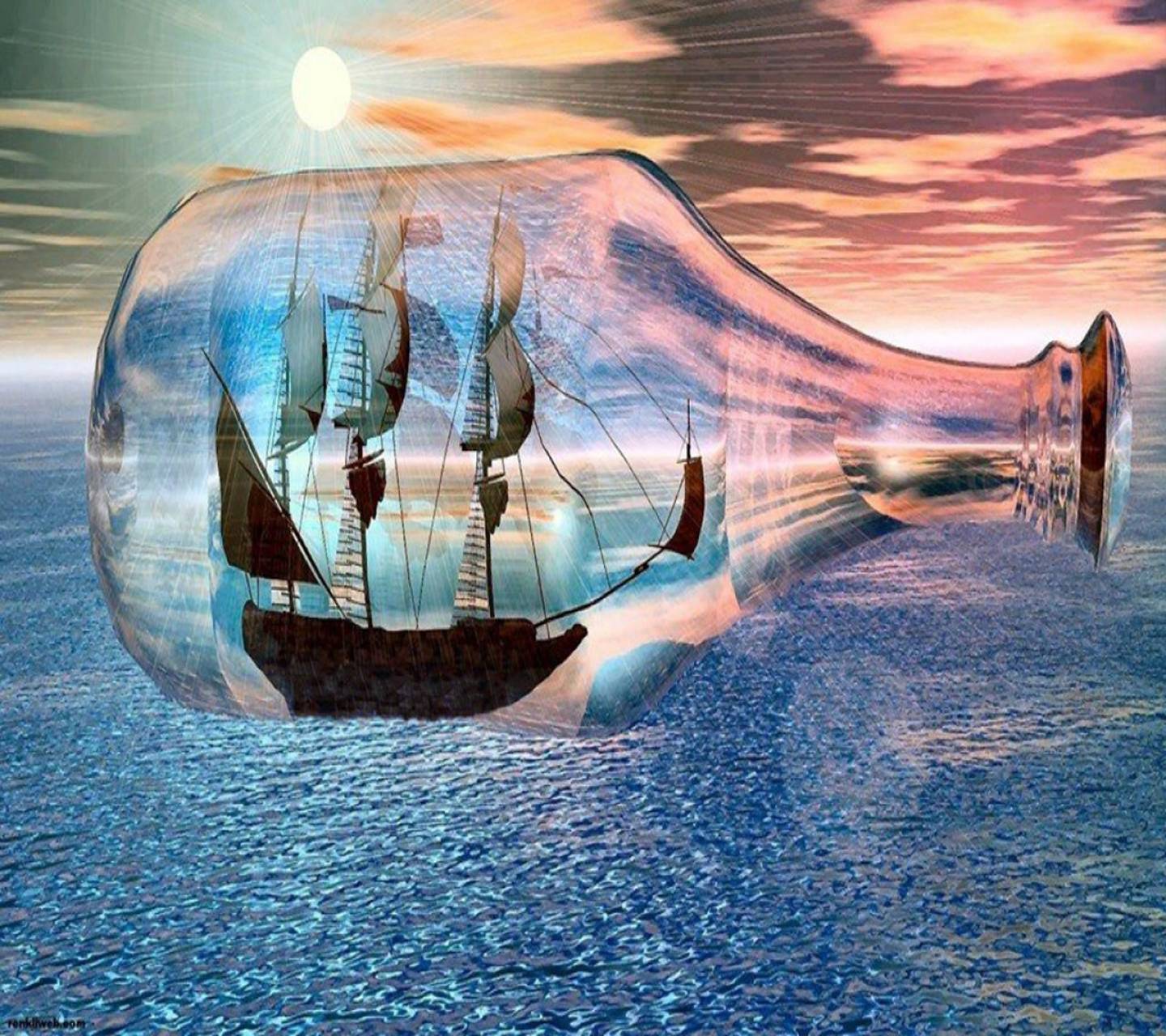 1440x1280 Ship In A Bottle wallpaper