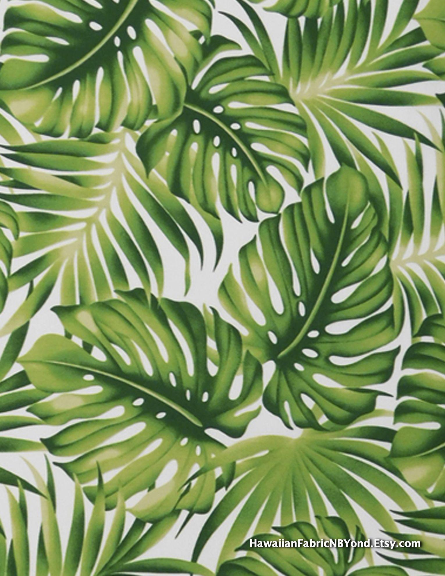 1530x1980 Tropical fabric: monstera leaves and palm fronds. By HawaiianFabricNBYond a shop at Etsy.com. Tropical art print, Tropical art, Leaf art
