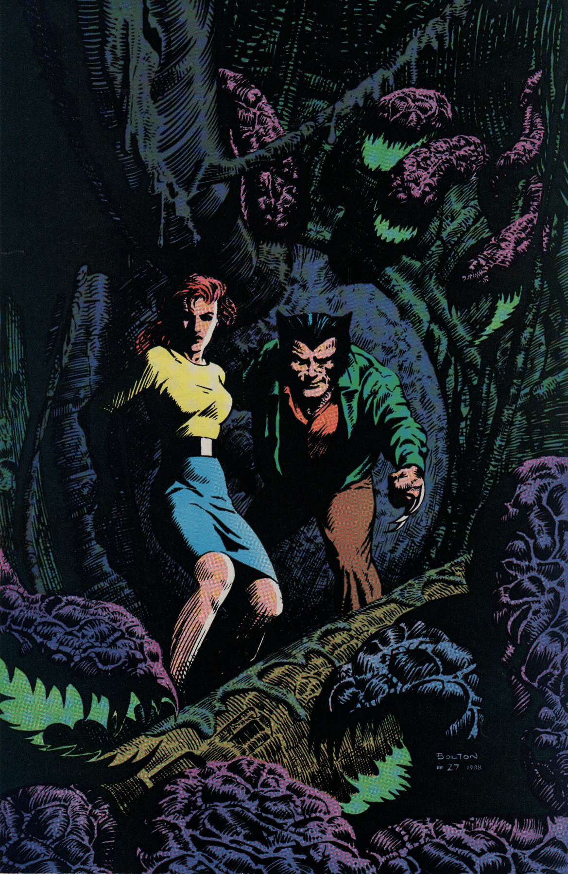 1169x1797 Classic X Men Back Cover By John Bolton. Retro Horror, Wolverine Marvel, Comic Illustration