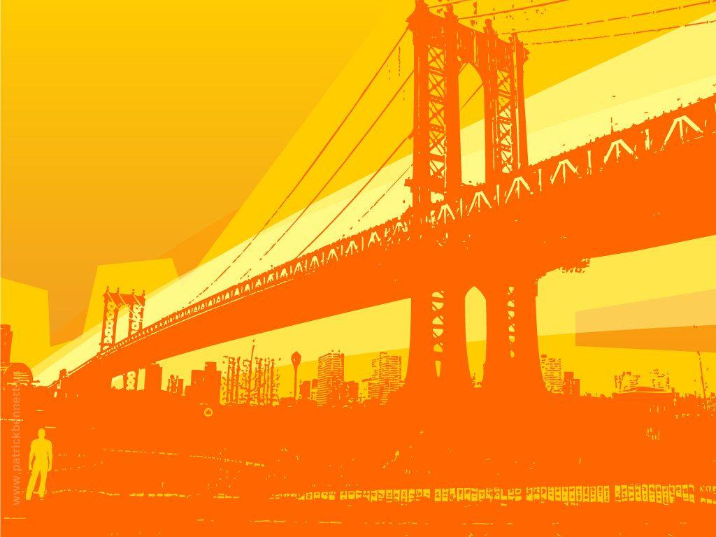 1024x768 My Free Wallpaper Wallpaper : Manhattan Bridge