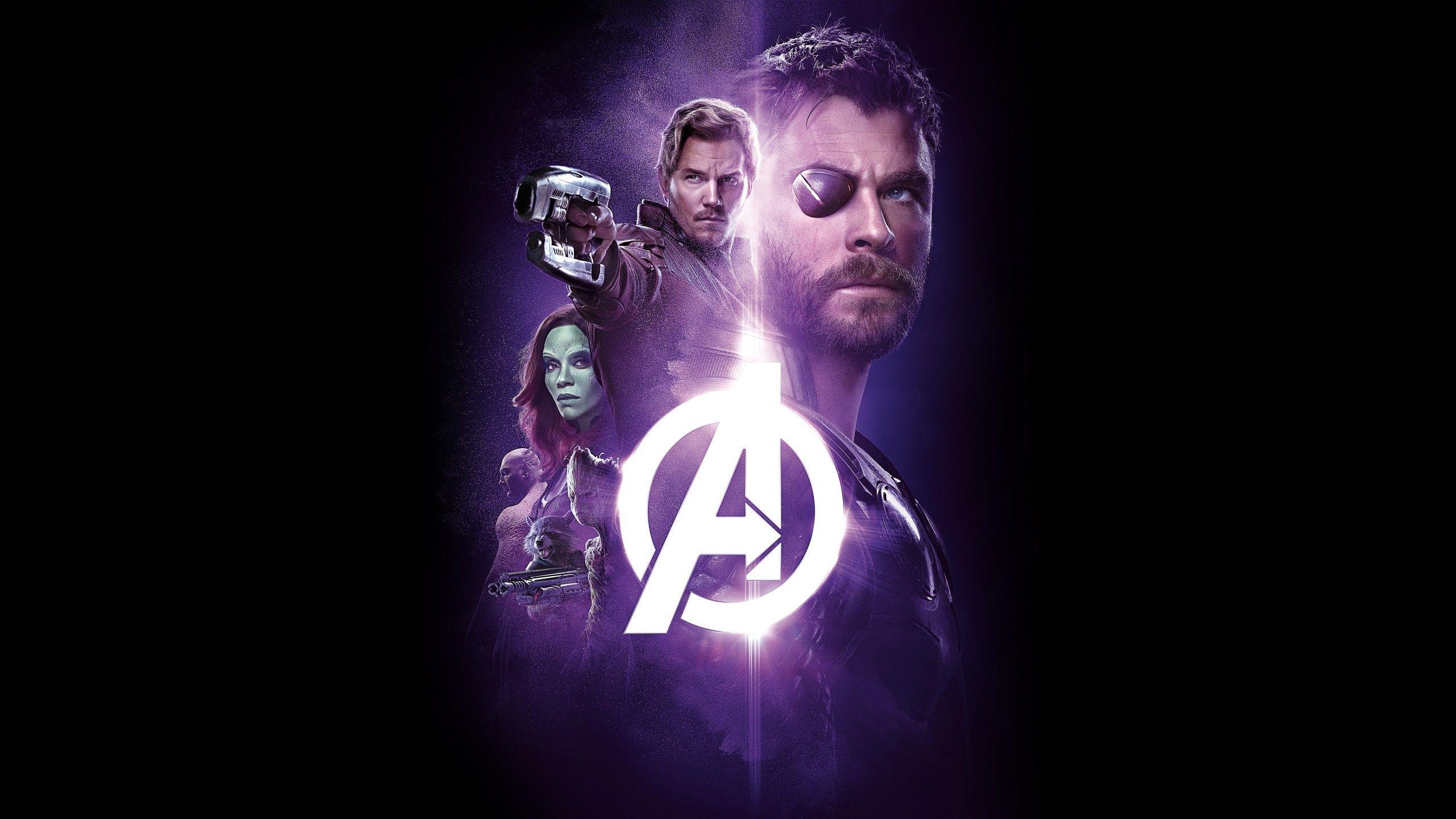 2560x1440 Avengers Infinity War Thor Groot Rocket Star Lord Gamora 4K Wallpaper