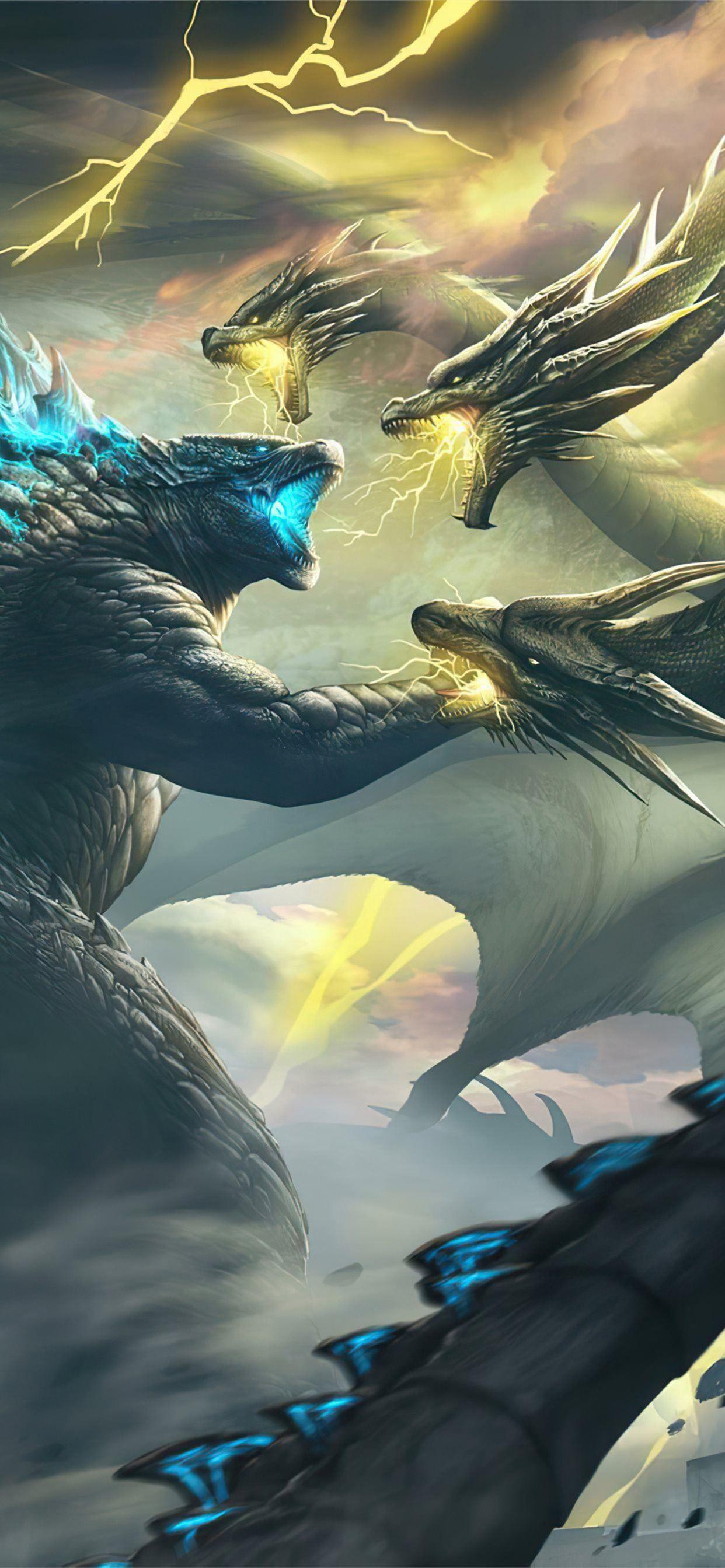 1242x2688 ghidorah godzilla king of the monsters 4k iPhone 11 Wallpaper Free Download