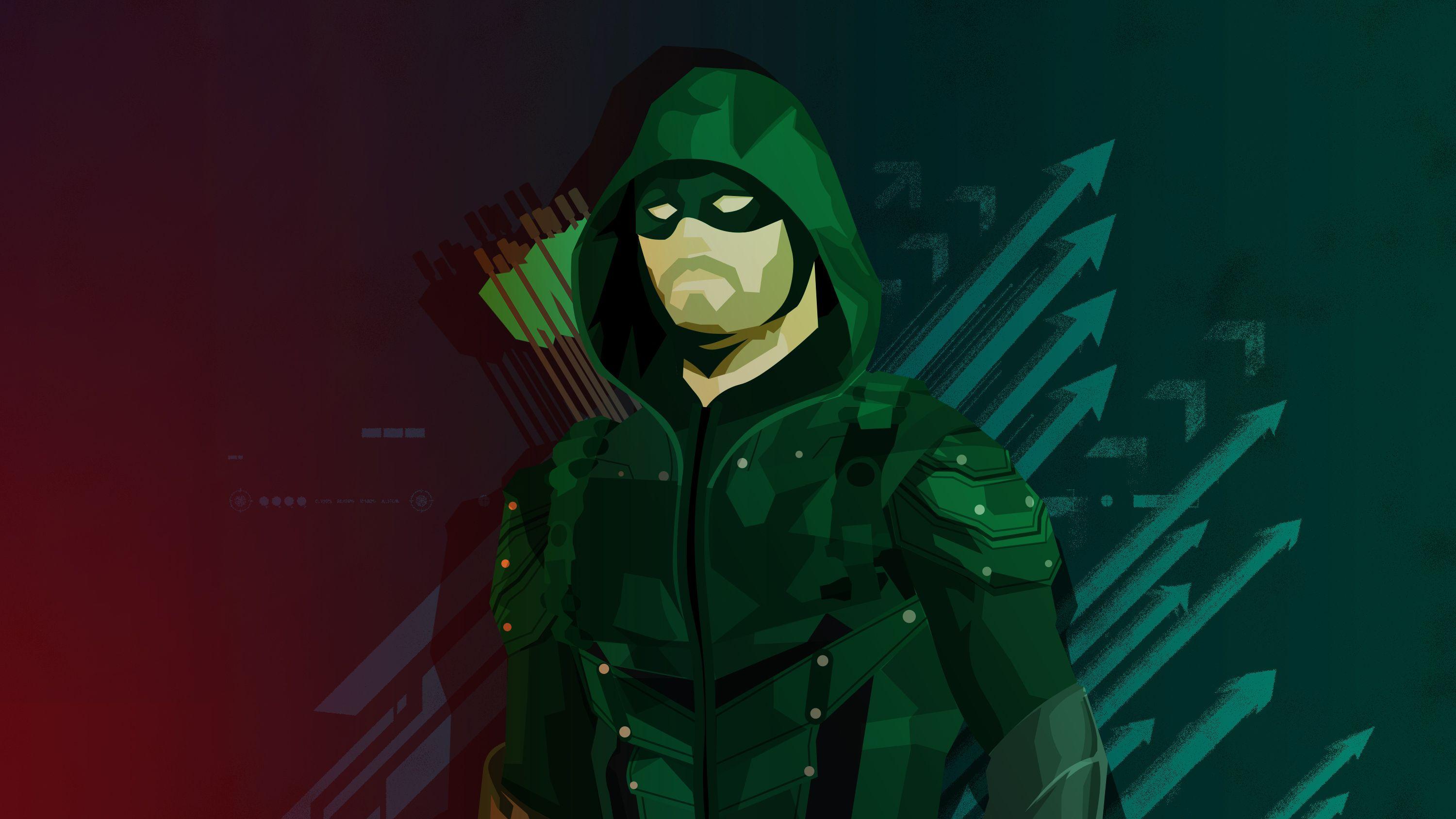 3000x1688 Green Arrow Minimal Artwork HD Wallpaper