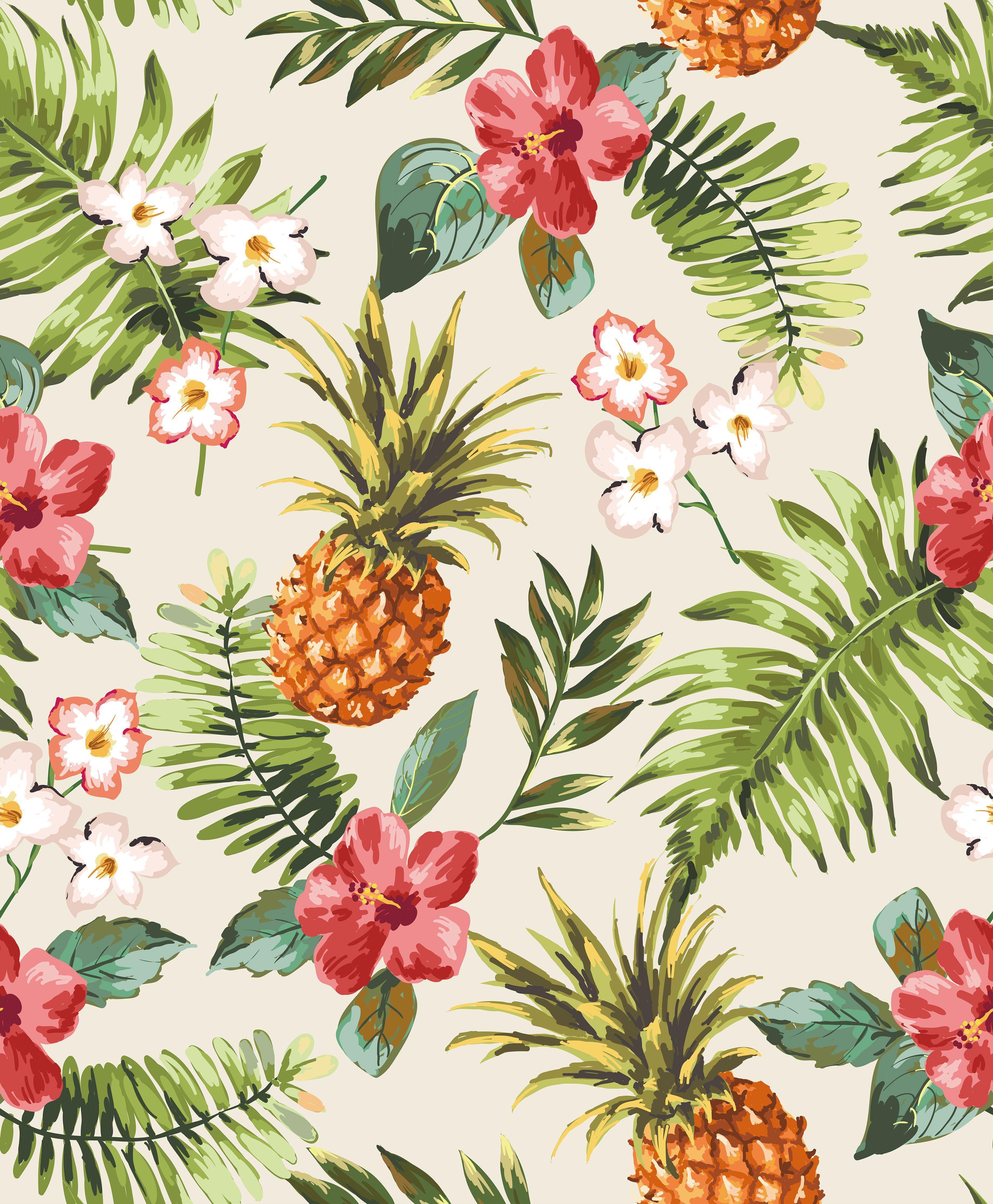 3673x4455 Vintage Pineapple Wallpaper Patterns