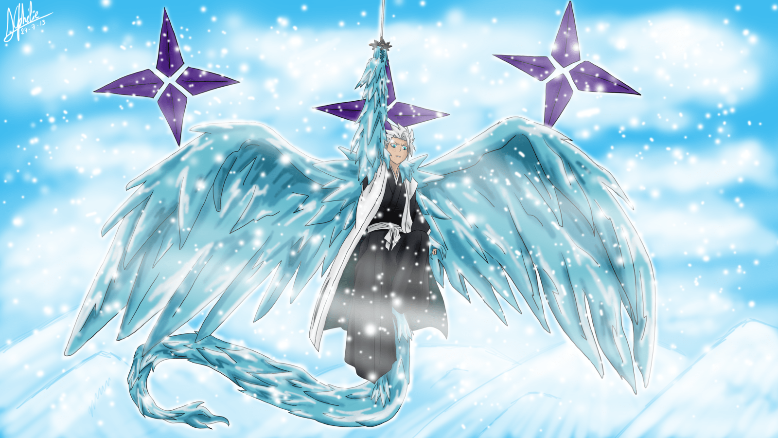 1600x900 Bankai Bleach Toshiro Wallpaper. Bleach anime, Anime background wallpaper, Anime wallpaper