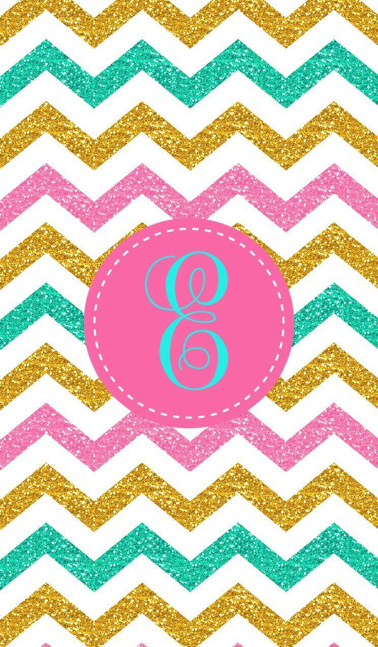 744x1272 I made this on my phone on an app called Monogram!!!!. Monogram wallpaper, Chevron iphone wallpaper, iPhone wallpaper glitter