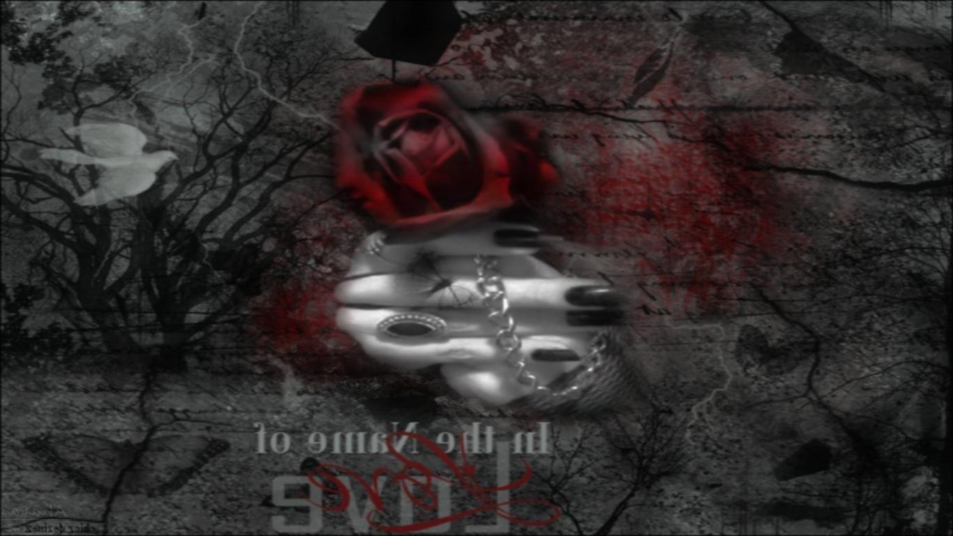 1366x768 Gothic Roses Wallpaper. In The Name Of Love Black Gothic Rose Dark