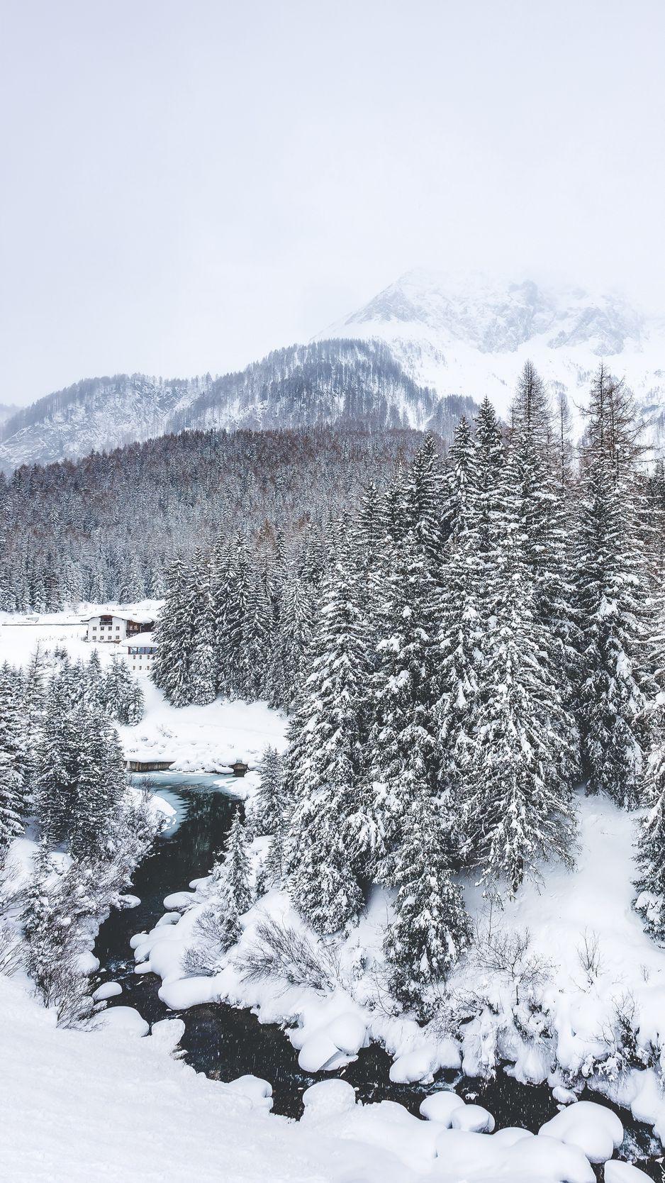 938x1668 Download Wallpaper 938x1668 Winter, Snow, Mountains, Aerial View, Italy Iphone 8 7 6s 6 For Parallax HD Background