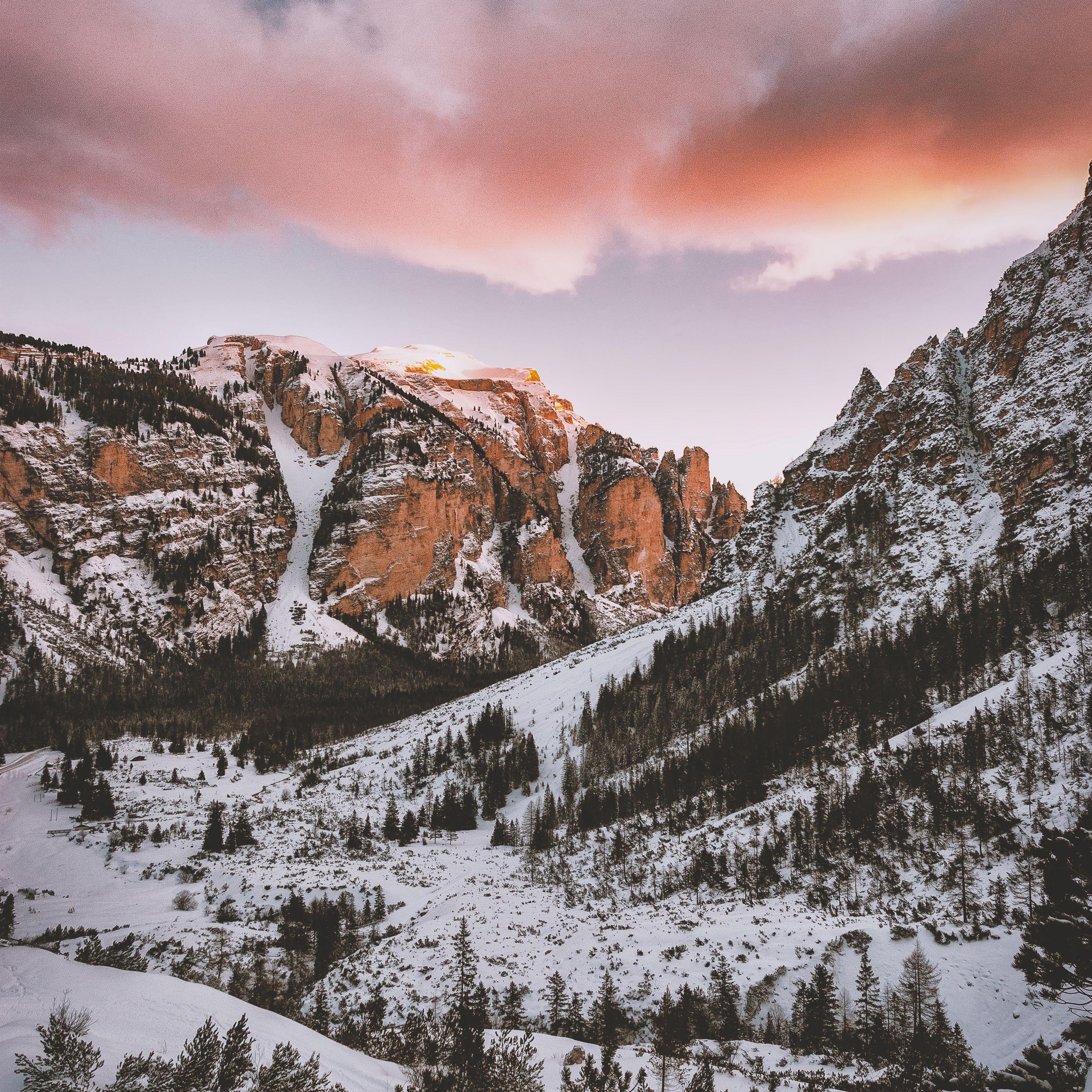 3415x3415 Download wallpaper 3415x3415 mountains, snow, peaks, marebbe, italy ipad pro 12.9 retina for parallax HD background