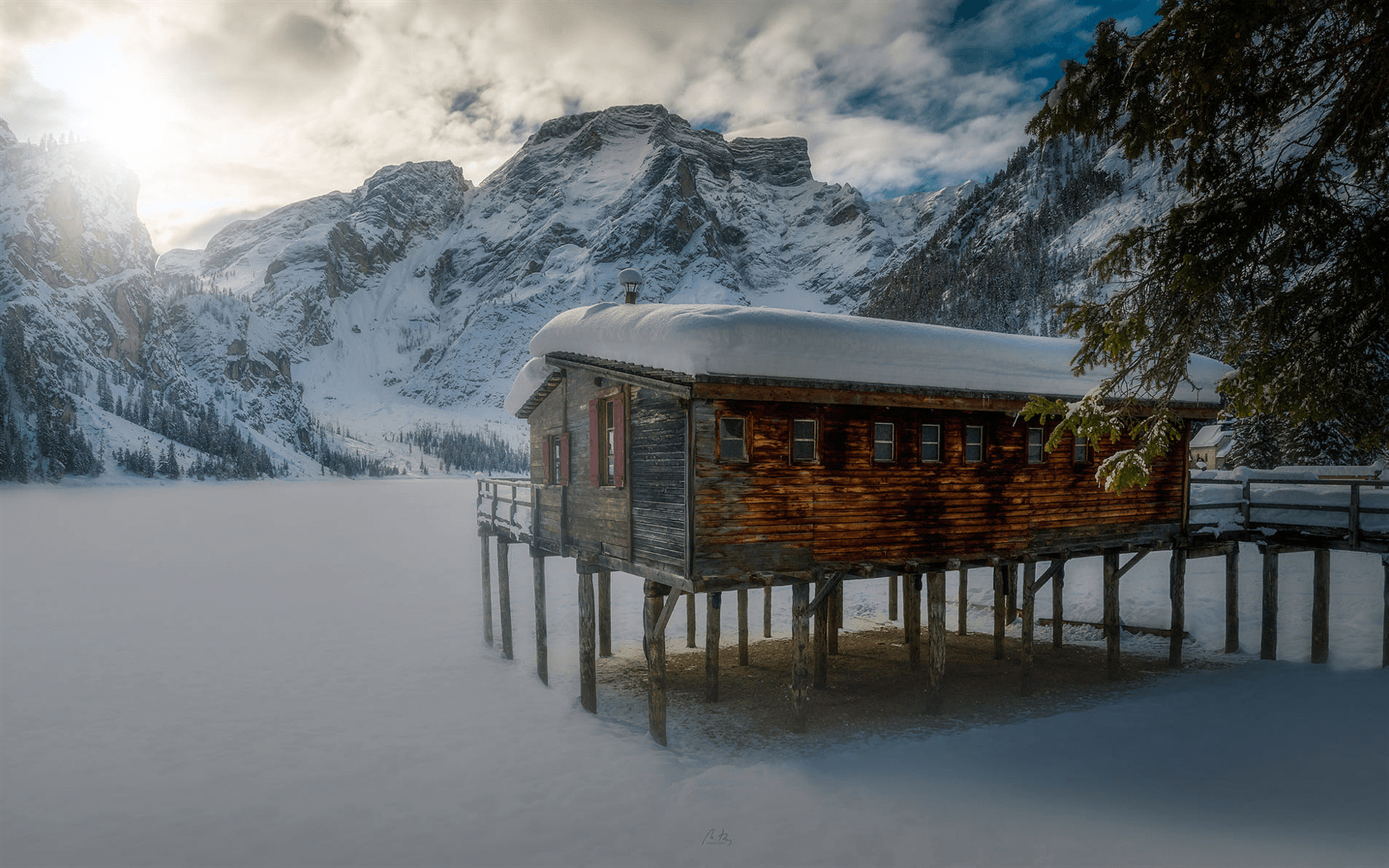 1920x1200 Winter In Italy Wallpaper